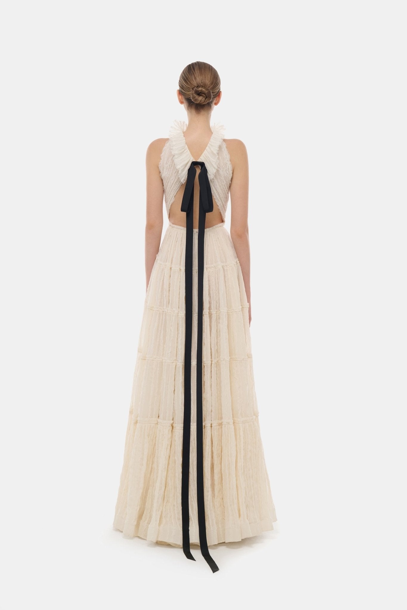 Ivory Tiered Halter Maxi Dress - S Ivory Tiered Halter Maxi Dress - S