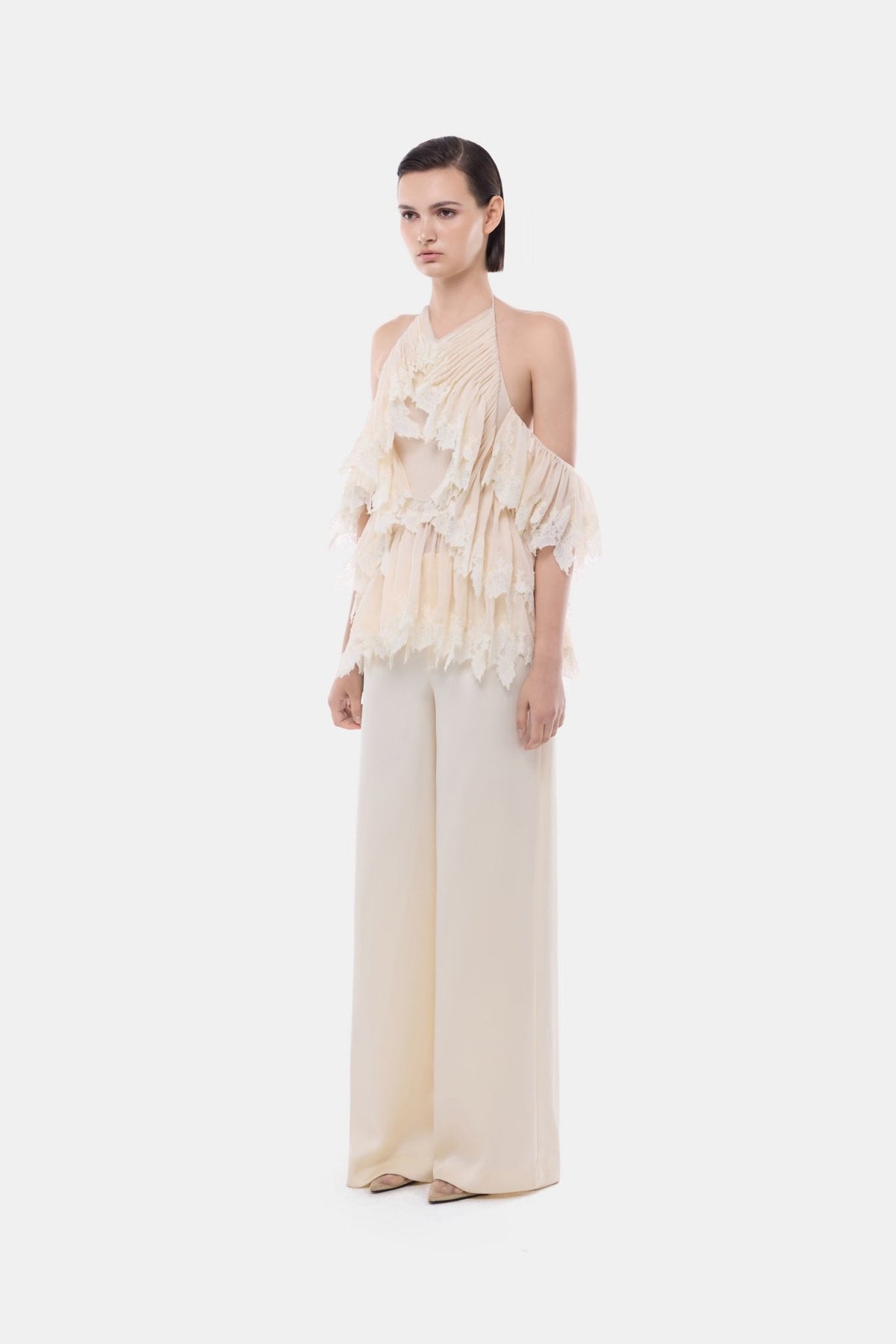 Ivory Wide Leg Trousers - Montsand
