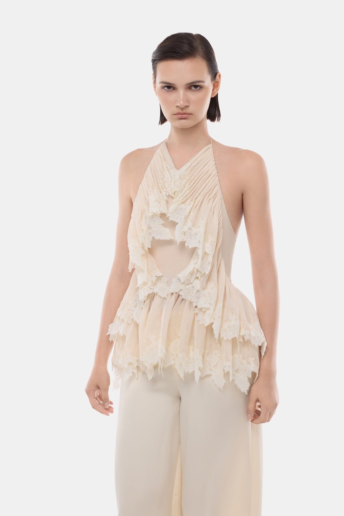 Ivory Wide Leg Trousers - Montsand