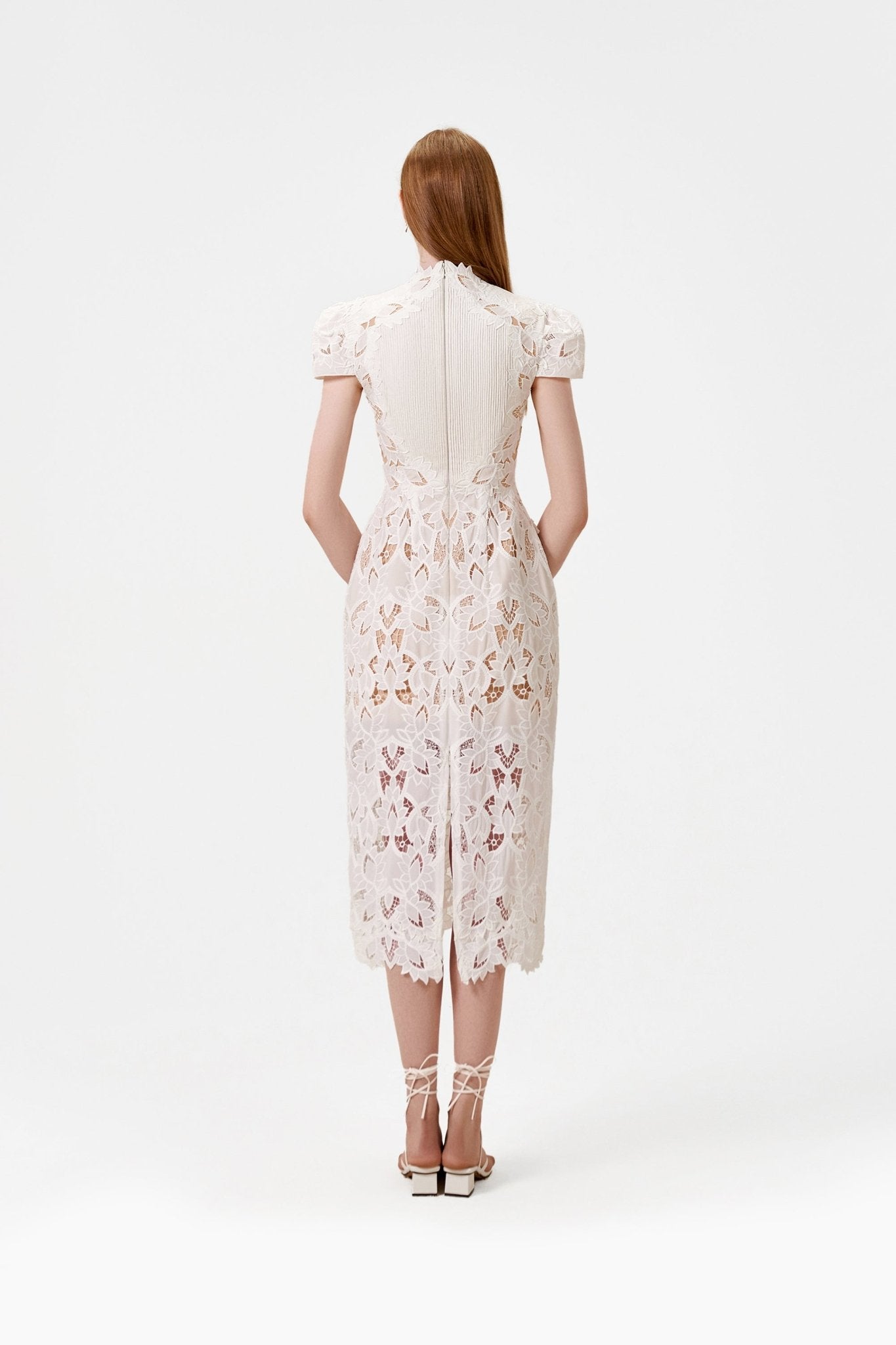 Lace Embroidered Midi Dress - Montsand