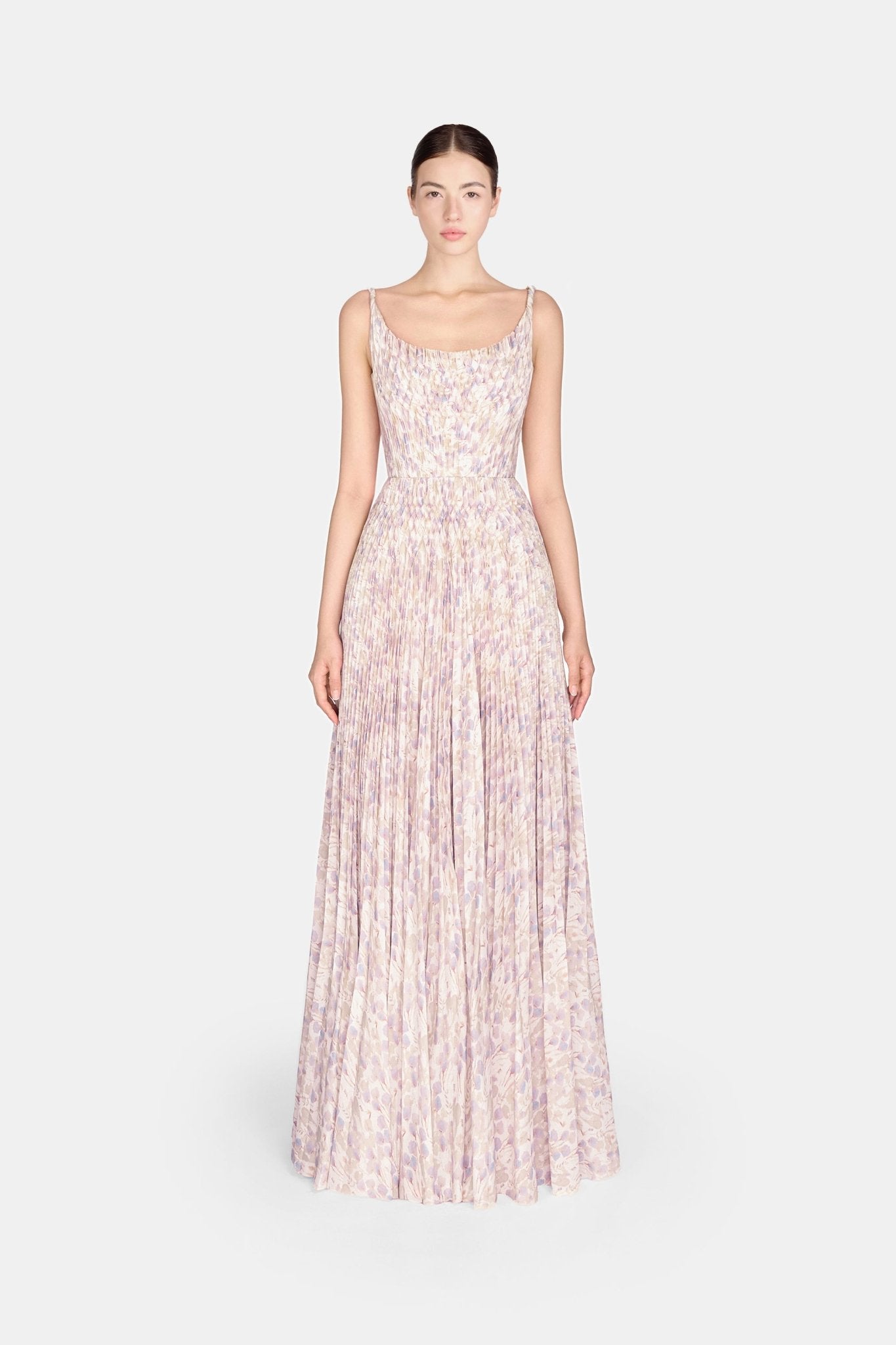 Lavender Pleated Maxi Dress L Lavender Pleated Maxi Dress L