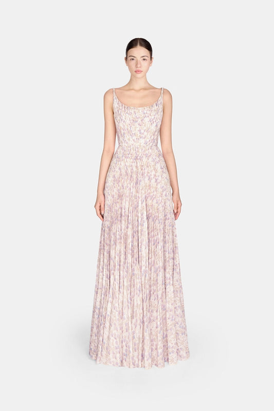 Lavender Pleated Maxi Dress - Montsand