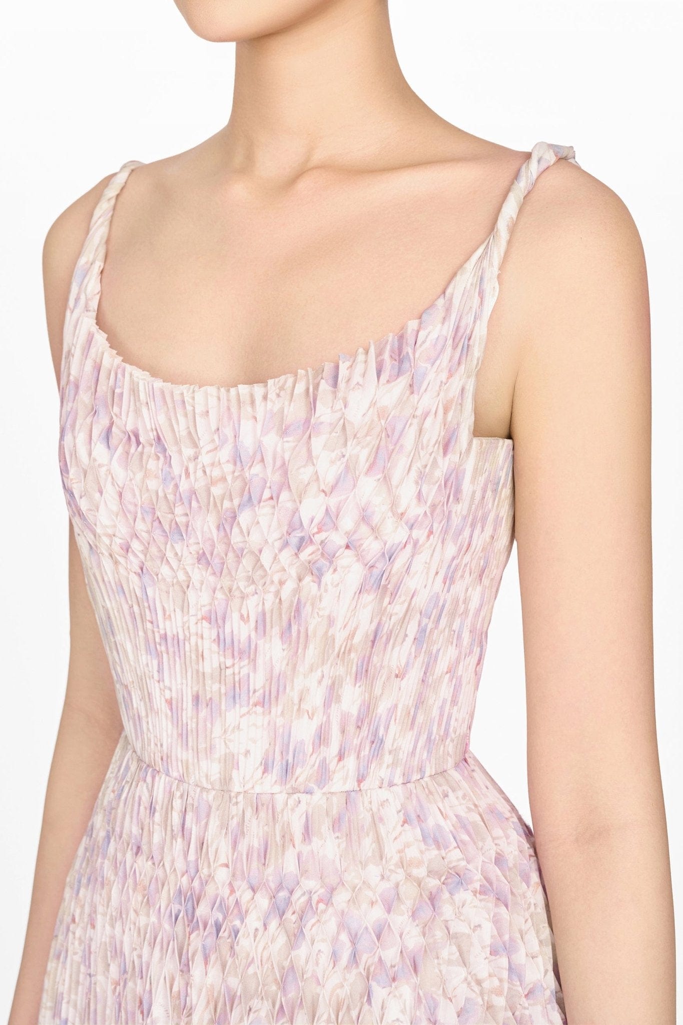 Lavender Pleated Maxi Dress L Lavender Pleated Maxi Dress L