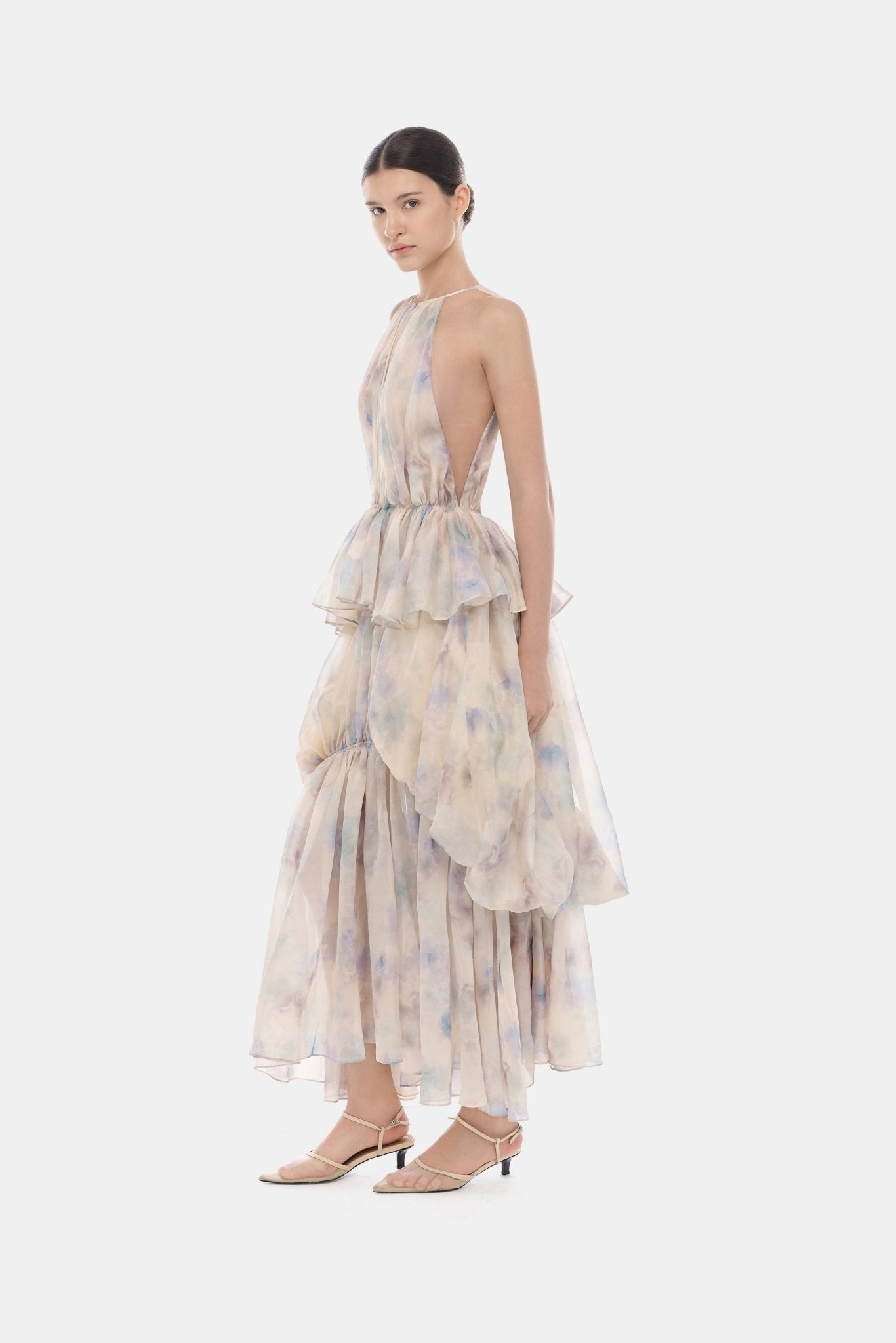 Lavender Tiered Halter Bubble Dress - Montsand