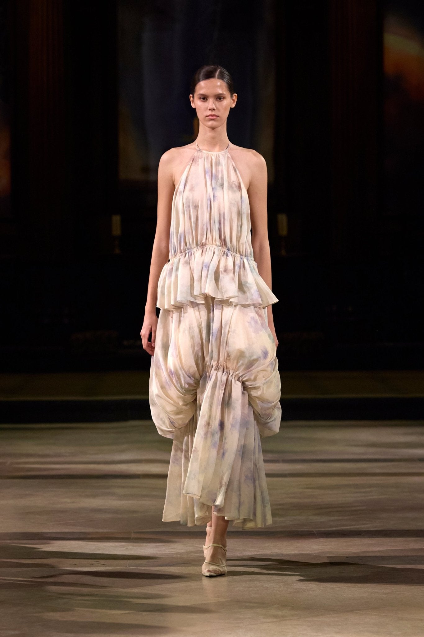 Lavender Tiered Halter Bubble Dress - Montsand