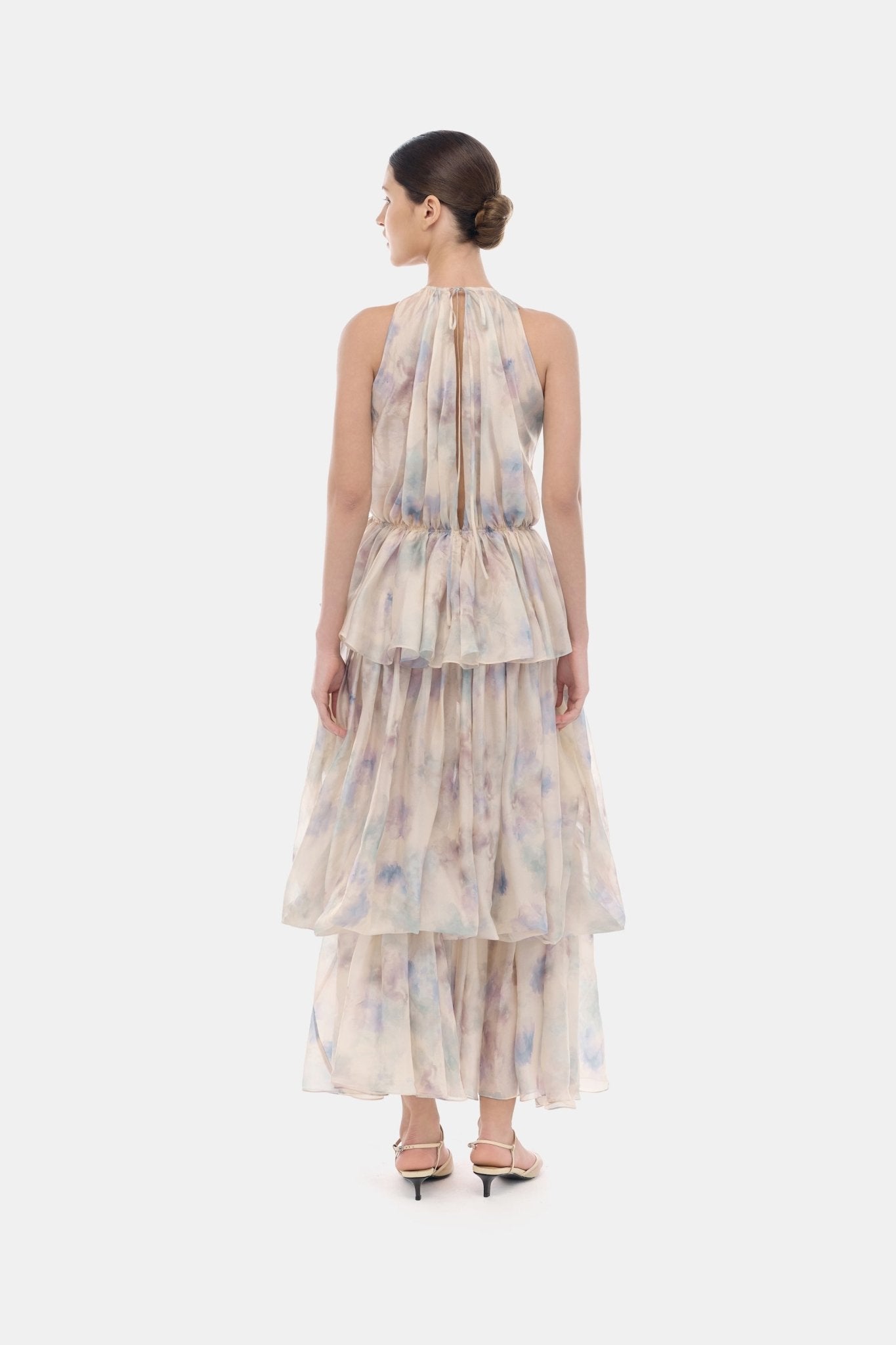 Lavender Tiered Halter Bubble Dress - Montsand