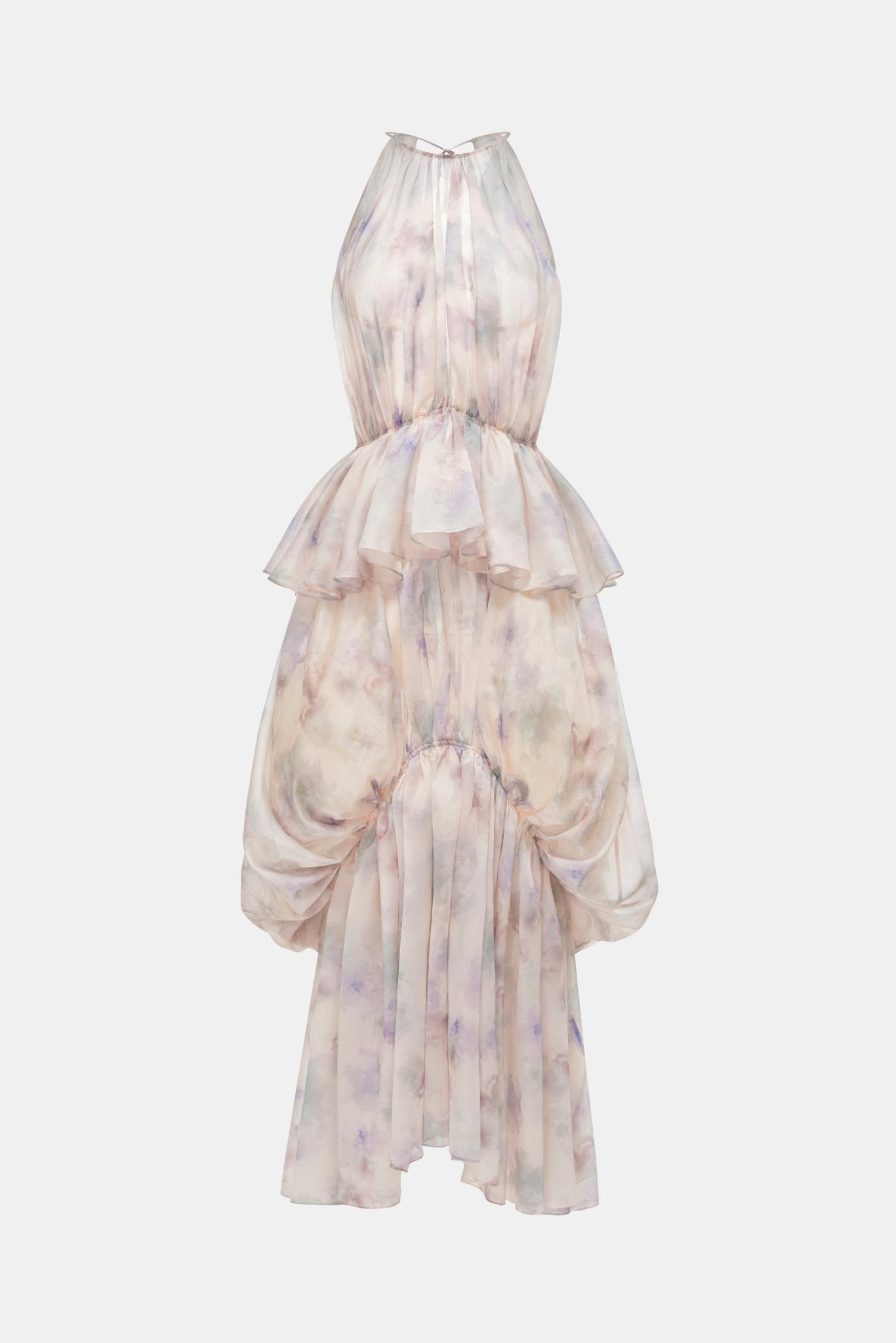 Lavender Tiered Halter Bubble Dress - Montsand