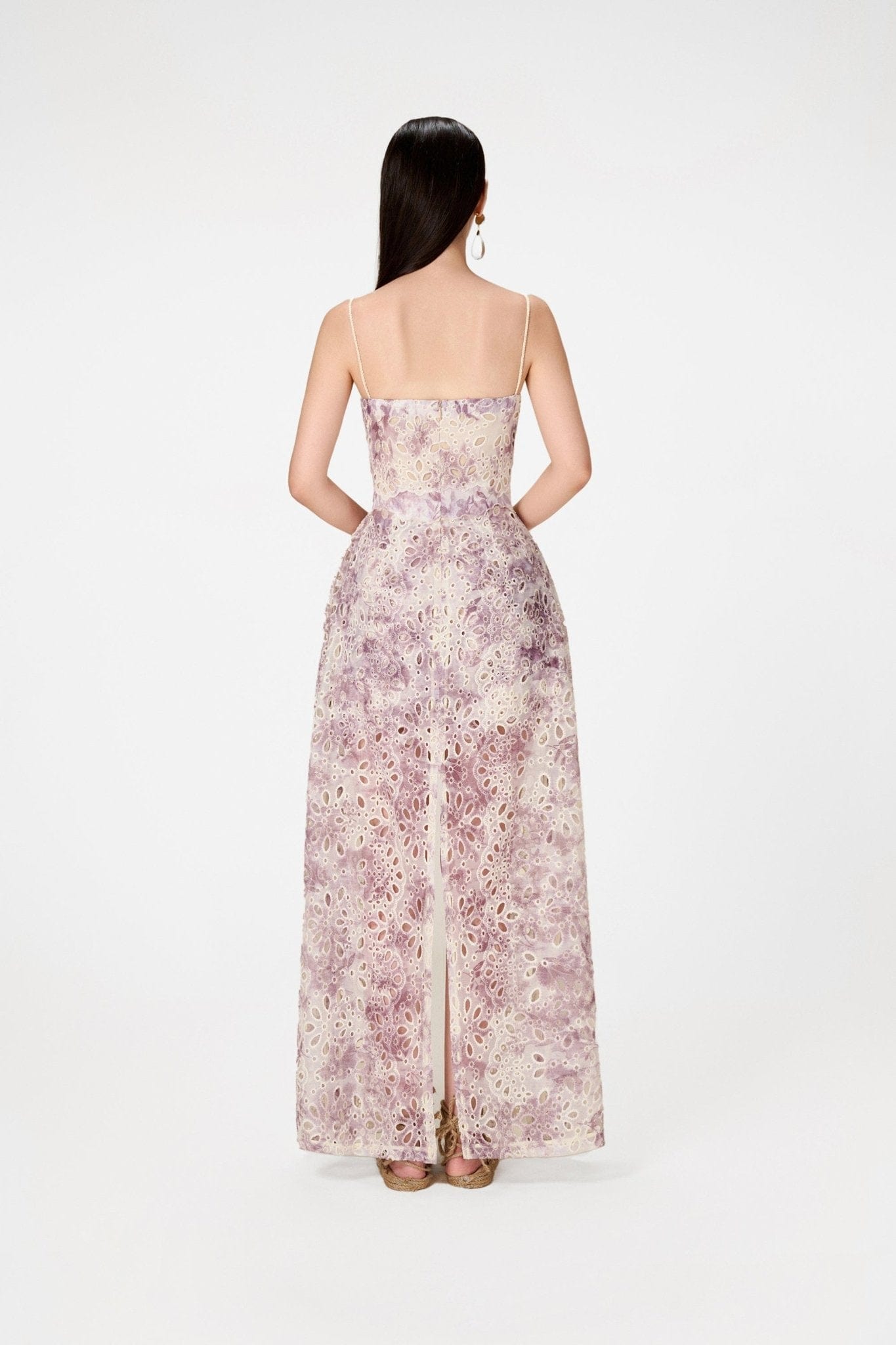 Lilac Embroidered Cotton Maxi Set - Montsand