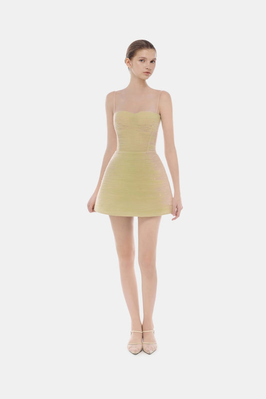 Lime Crinkled Mini Dress - Montsand