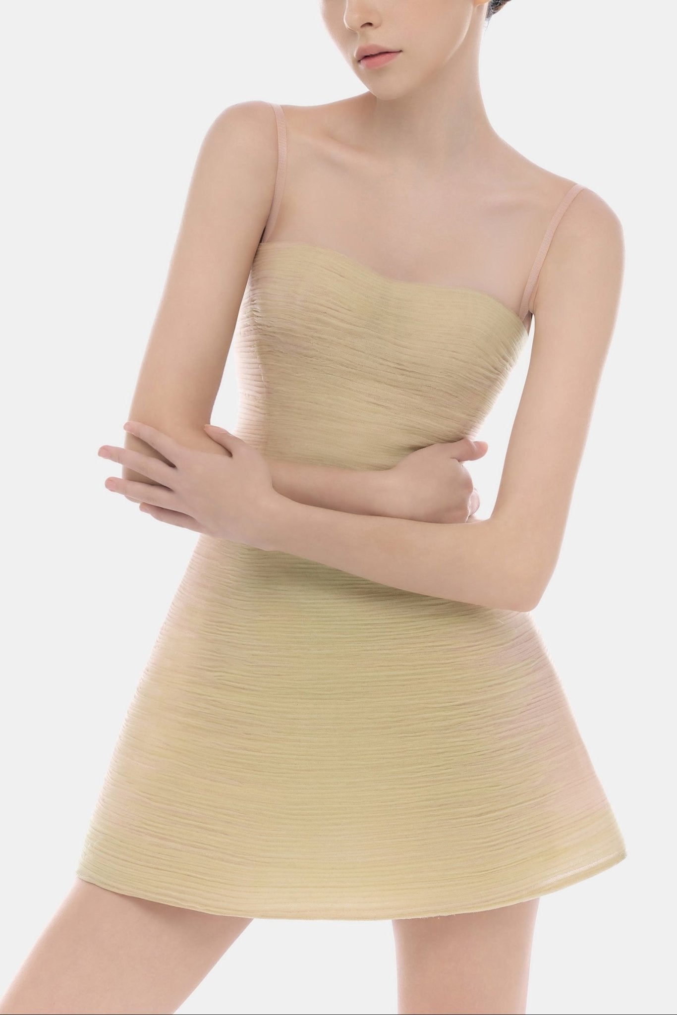 Lime Crinkled Mini Dress - Montsand