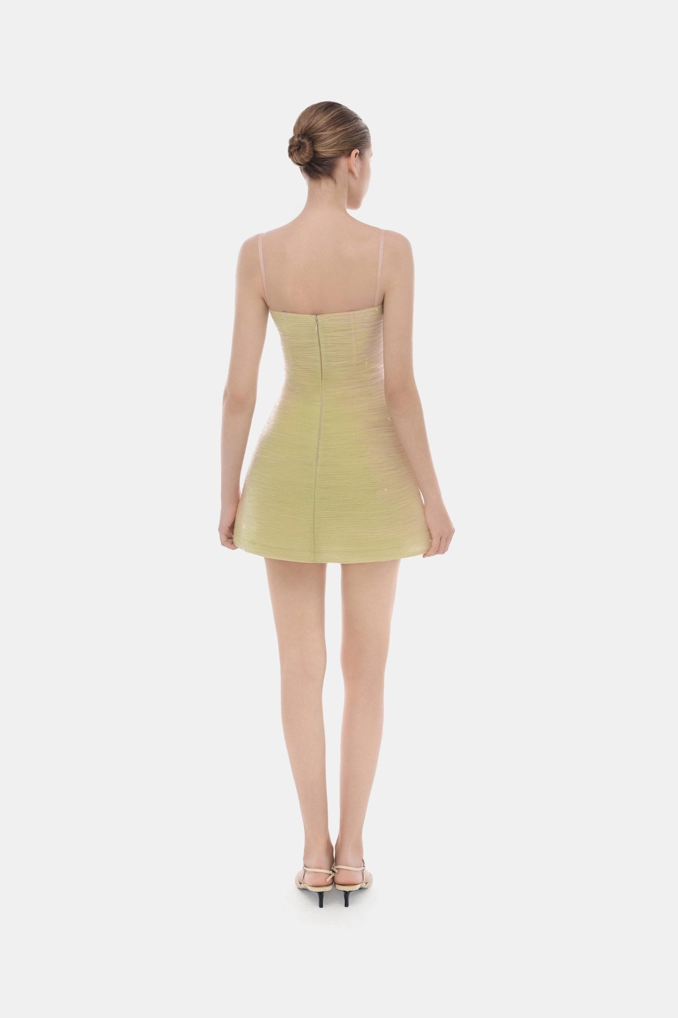 Lime Crinkled Mini Dress - Montsand