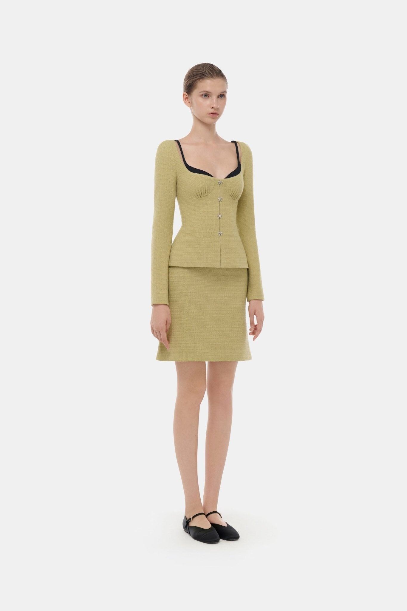 Lime Tweed Corset Blazer - Montsand