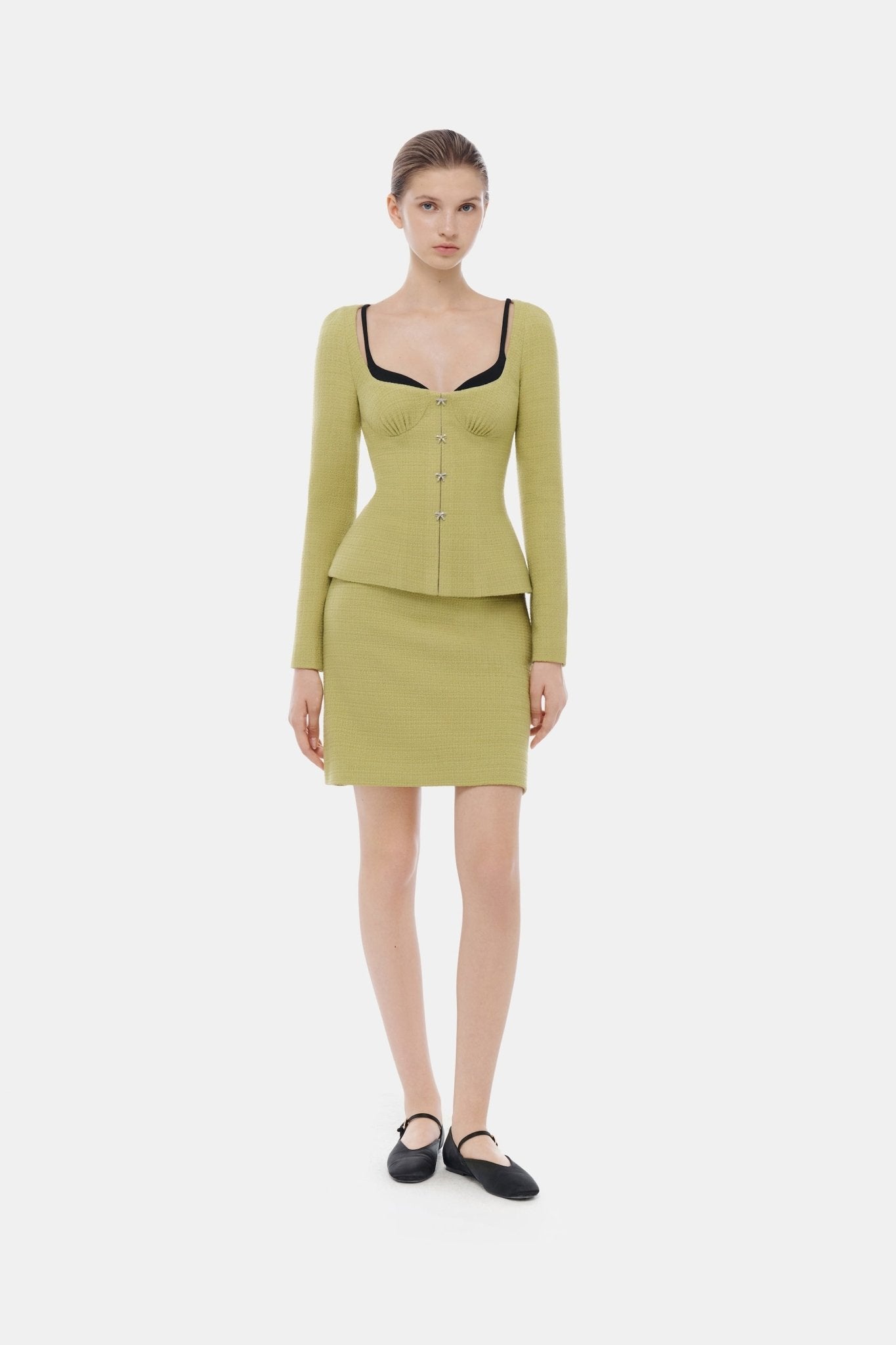 Lime Tweed Corset Blazer - Montsand