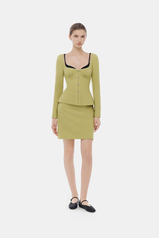 Lime Tweed Mini Skirt - Montsand