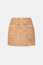 Gold Tweed Trench Skirt