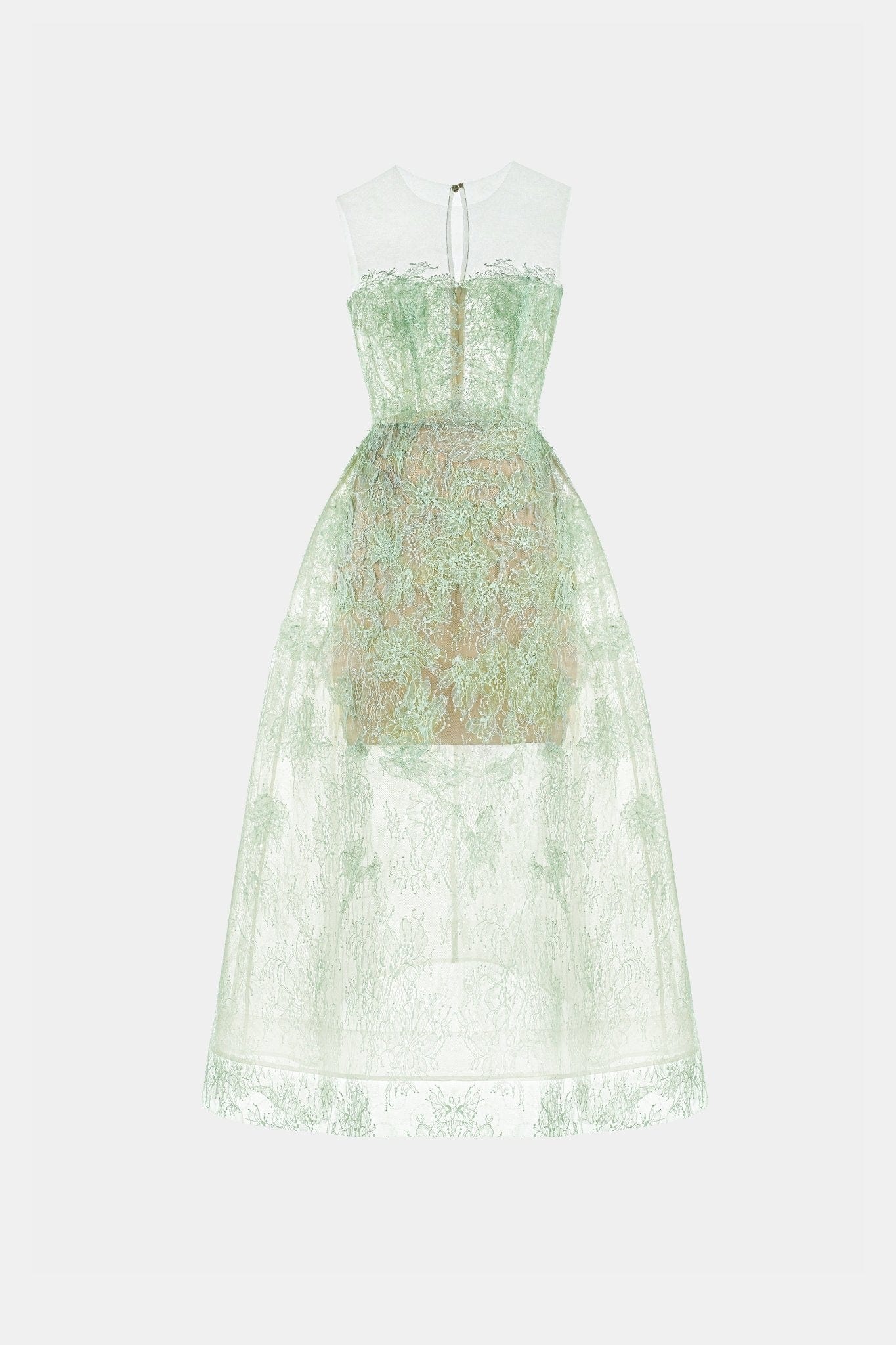 Mint Beaded Lace Dress - Montsand