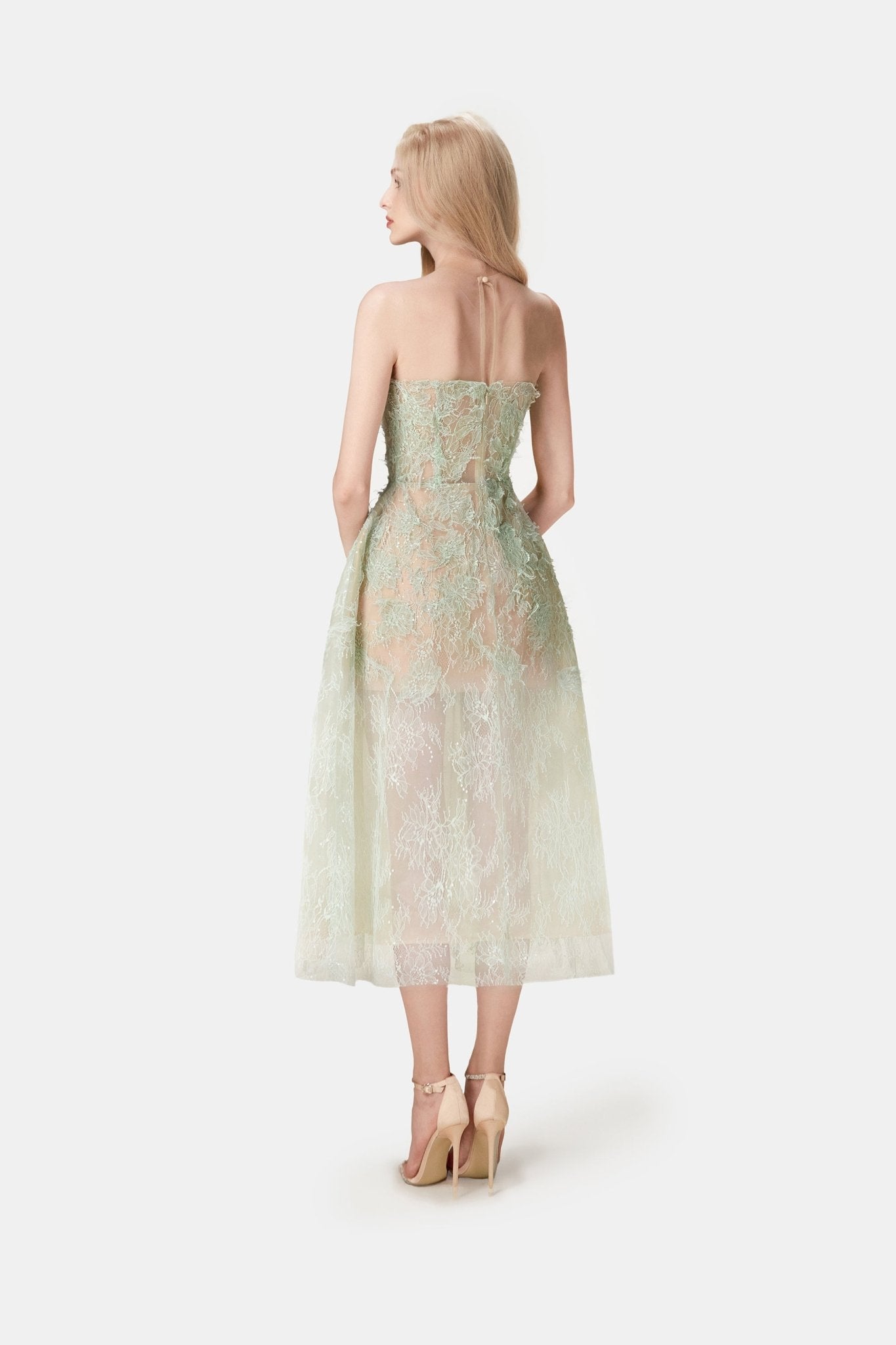 Mint Beaded Lace Dress - Montsand