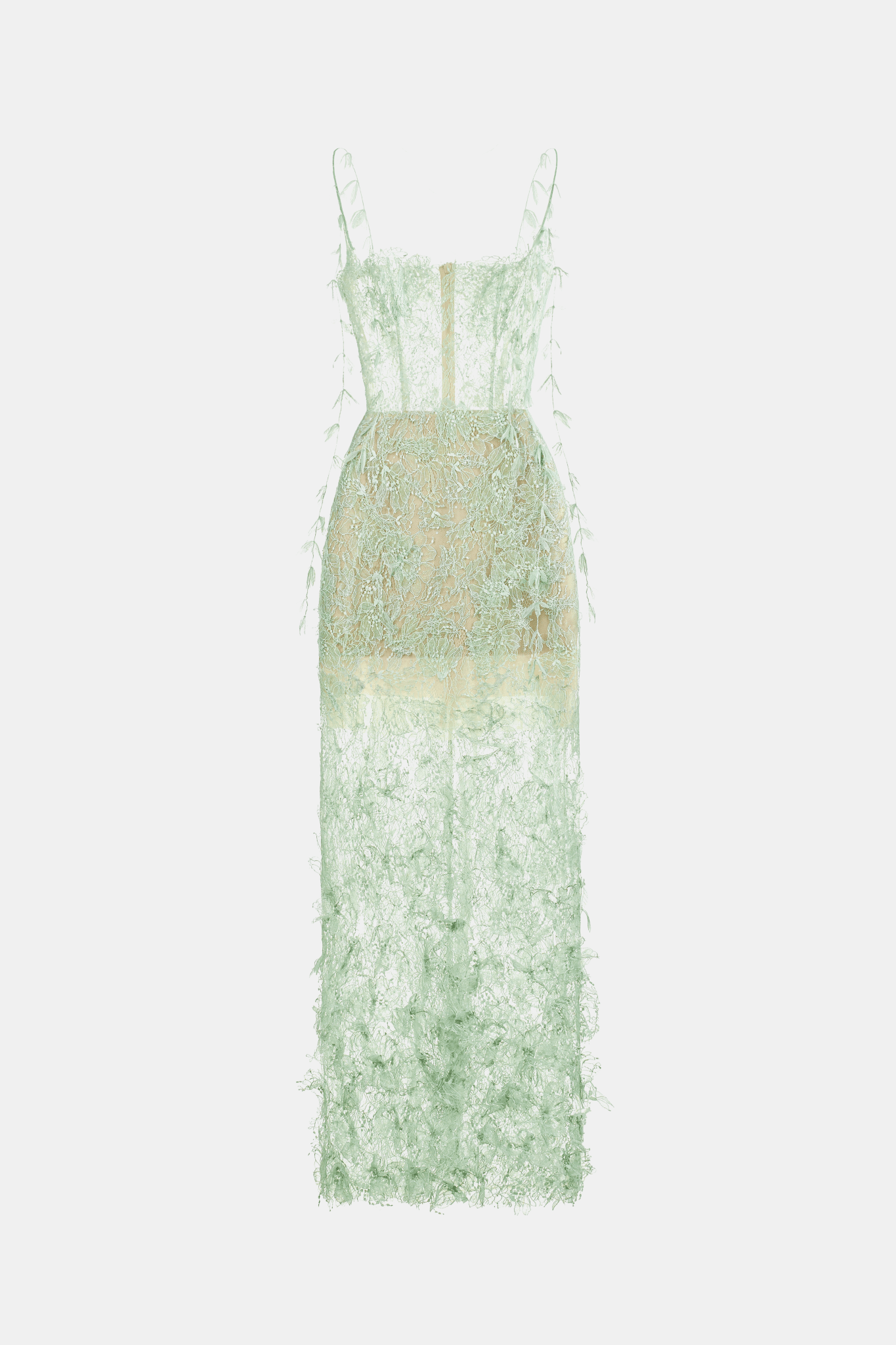 Mint Beaded Lace Pencil Dress - Montsand