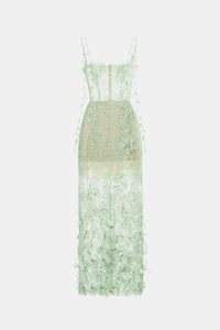 Mint Beaded Lace Pencil Dress - Montsand