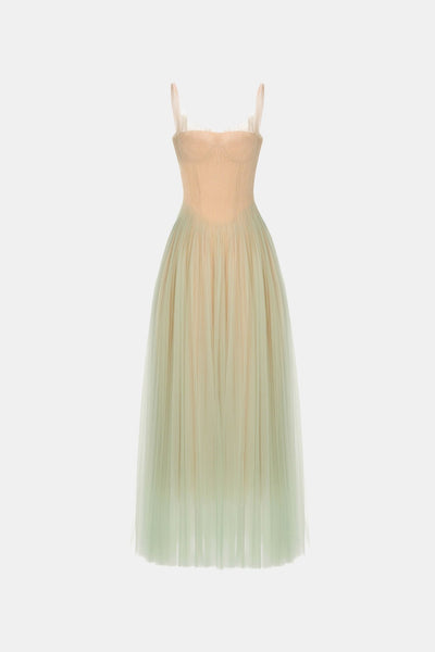 Mint Corset Tulle Maxi Dress XL