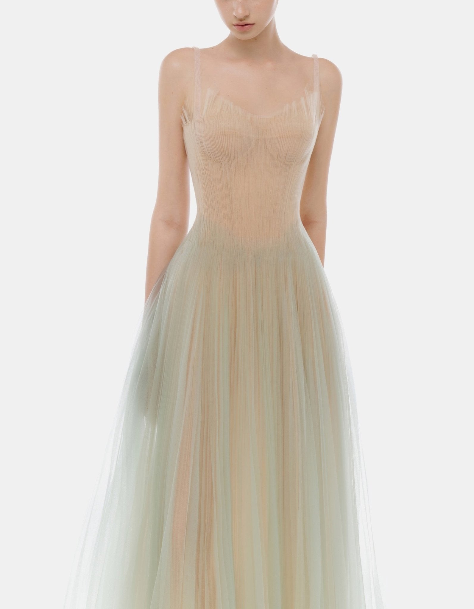 Mint Corset Tulle Maxi Dress - Montsand
