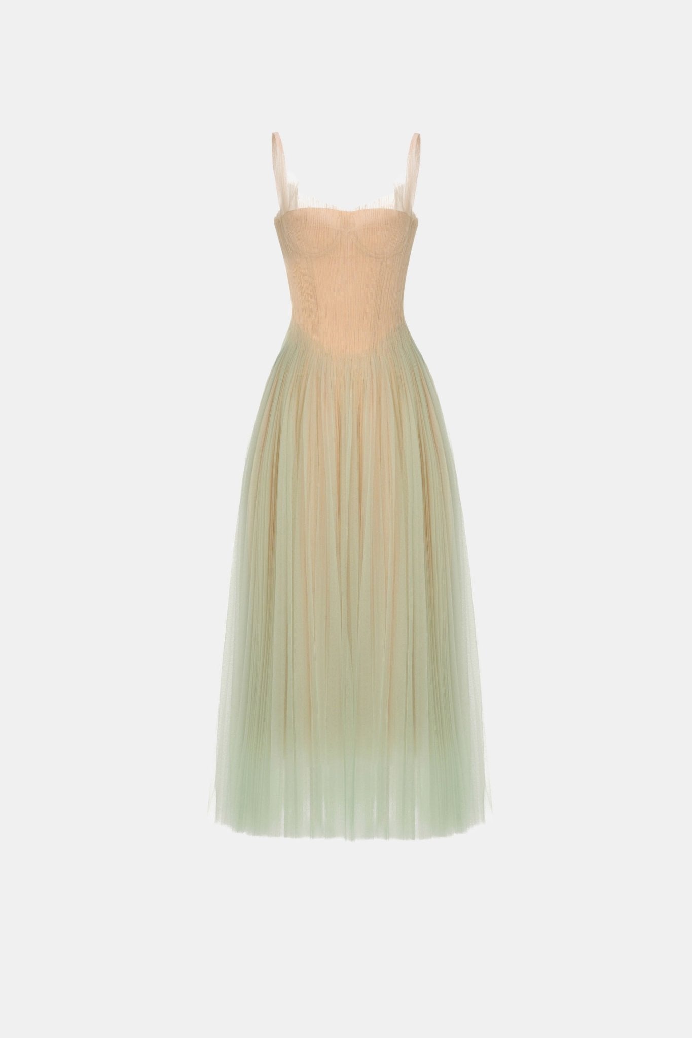 Mint Corset Tulle Midi Dress - Montsand