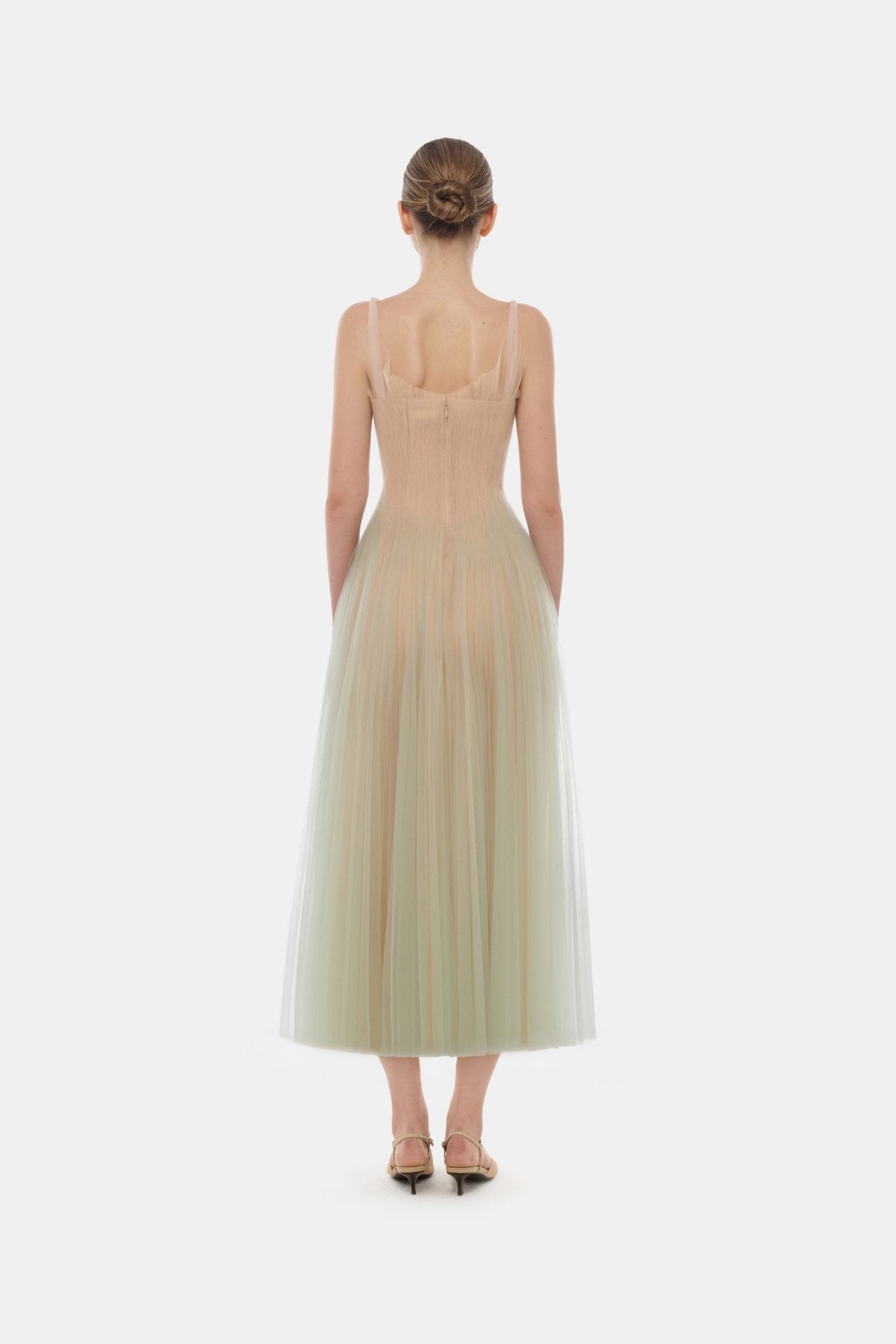Mint Corset Tulle Midi Dress S