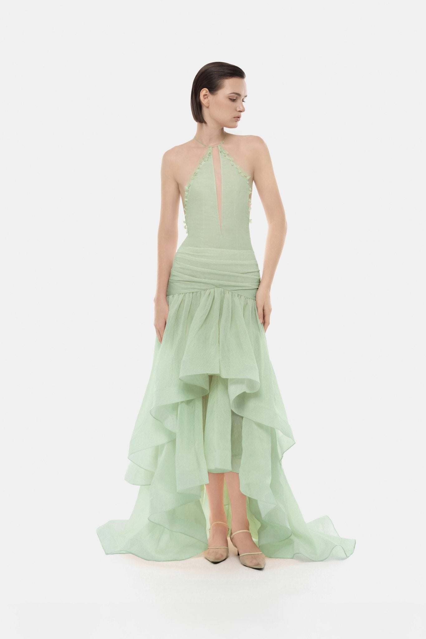 Mint Cut - out Halter Dress - Montsand