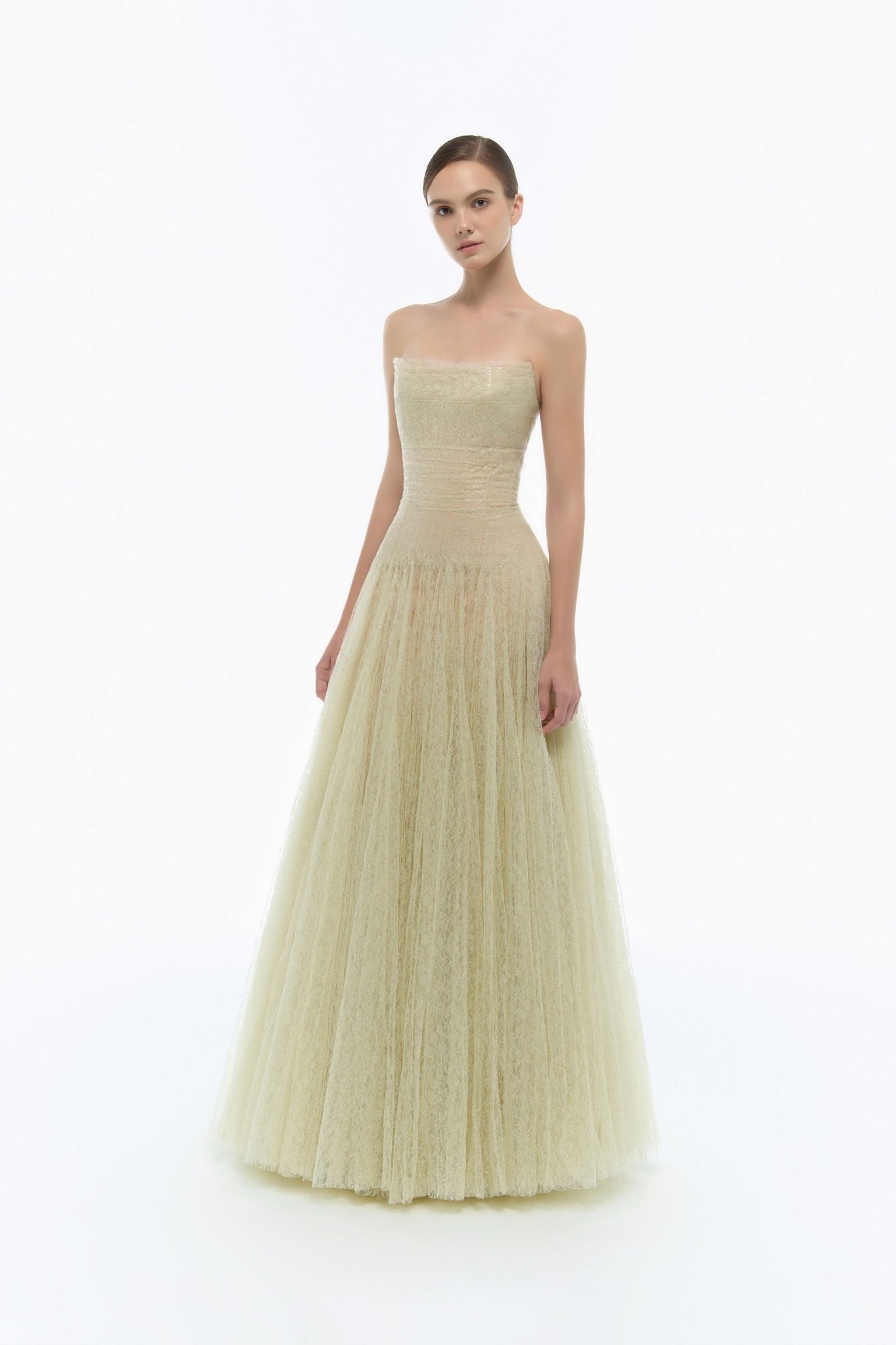 Mint Draped Lace Maxi Dress - Montsand