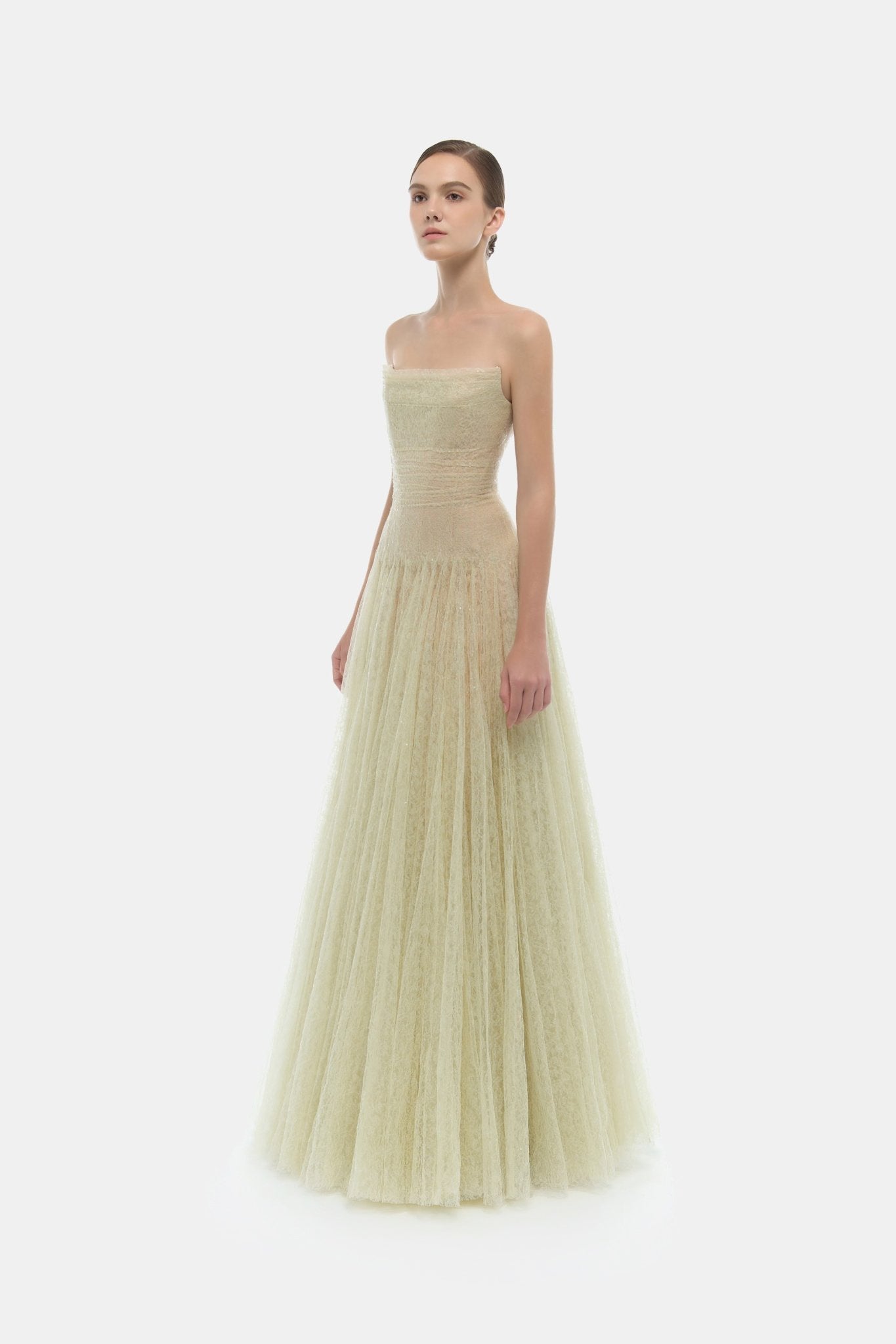 Mint Draped Lace Maxi Dress - Montsand