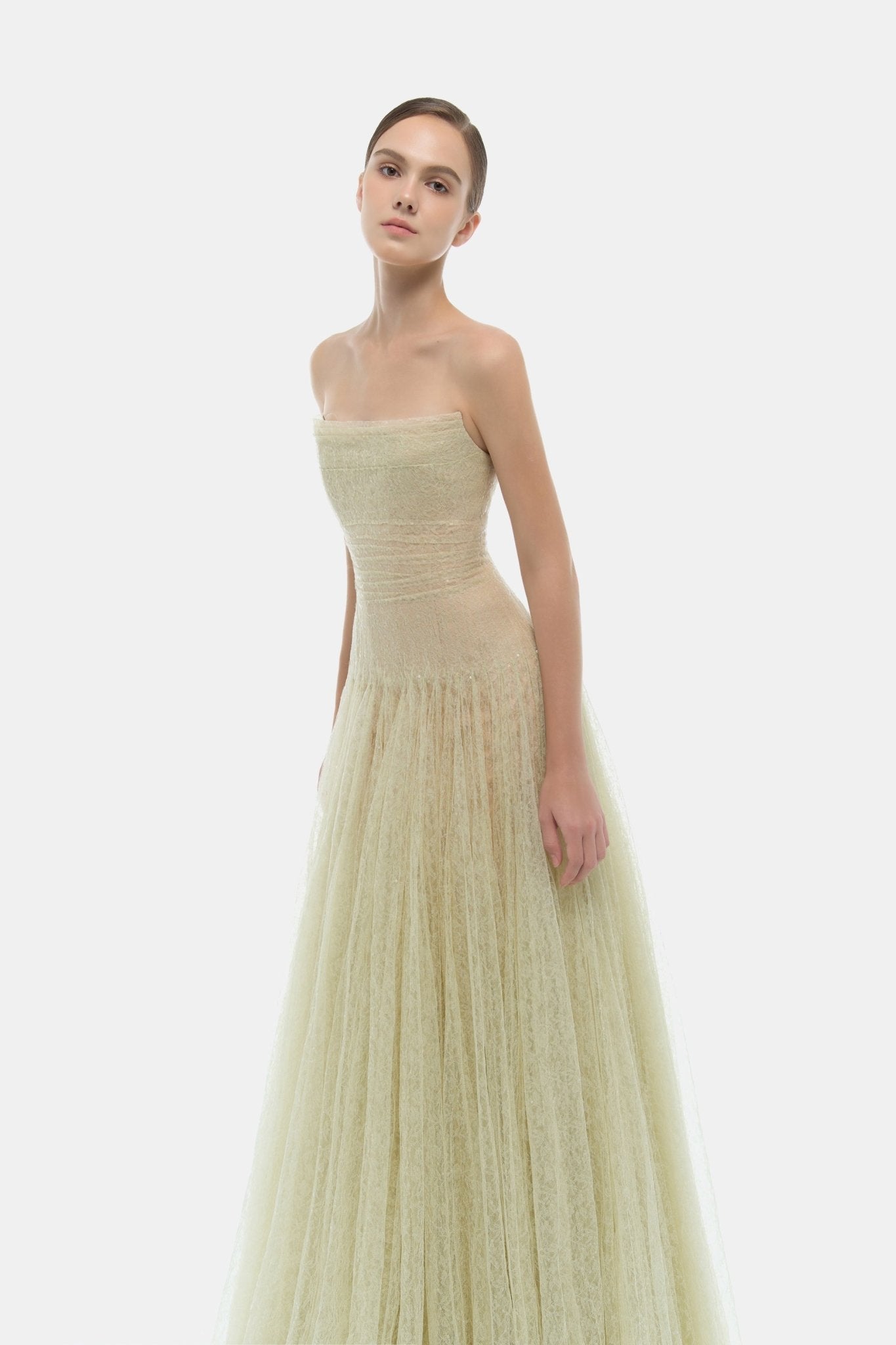 Mint Draped Lace Maxi Dress - Montsand