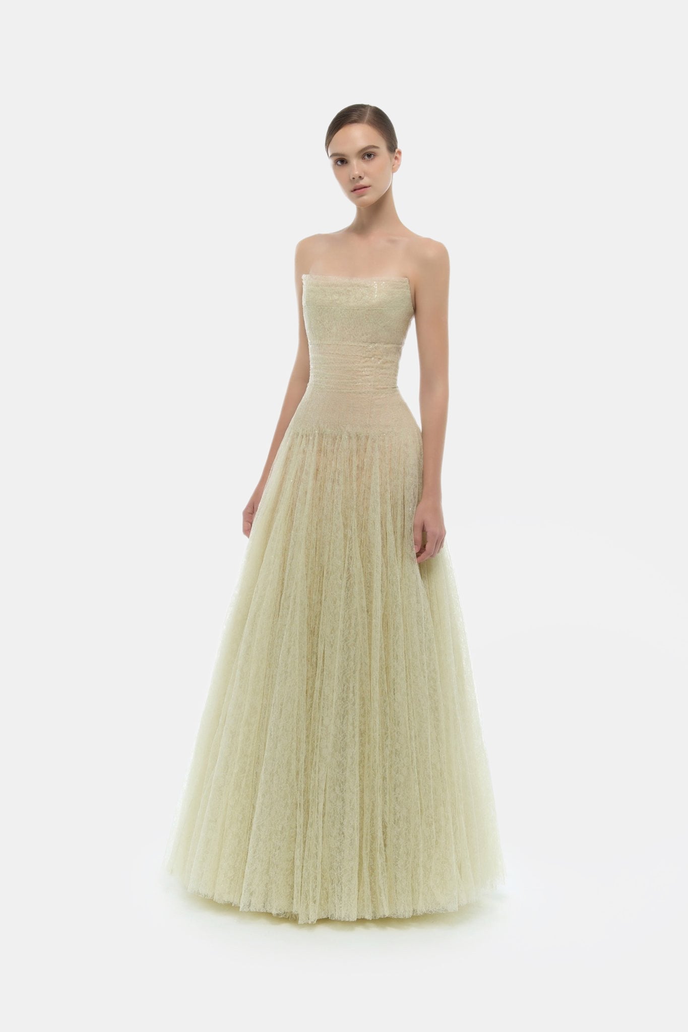 Mint Draped Lace Maxi Dress - Montsand