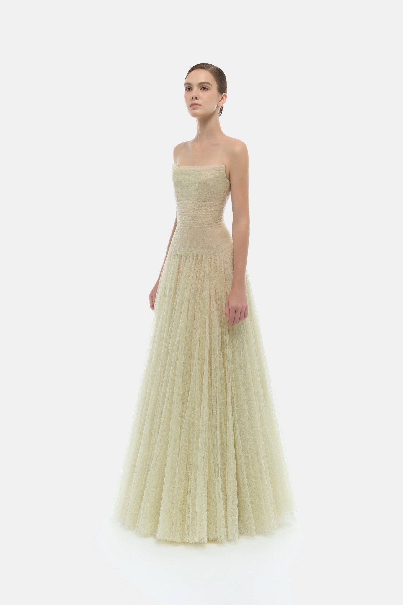 Mint Draped Lace Maxi Dress - Montsand