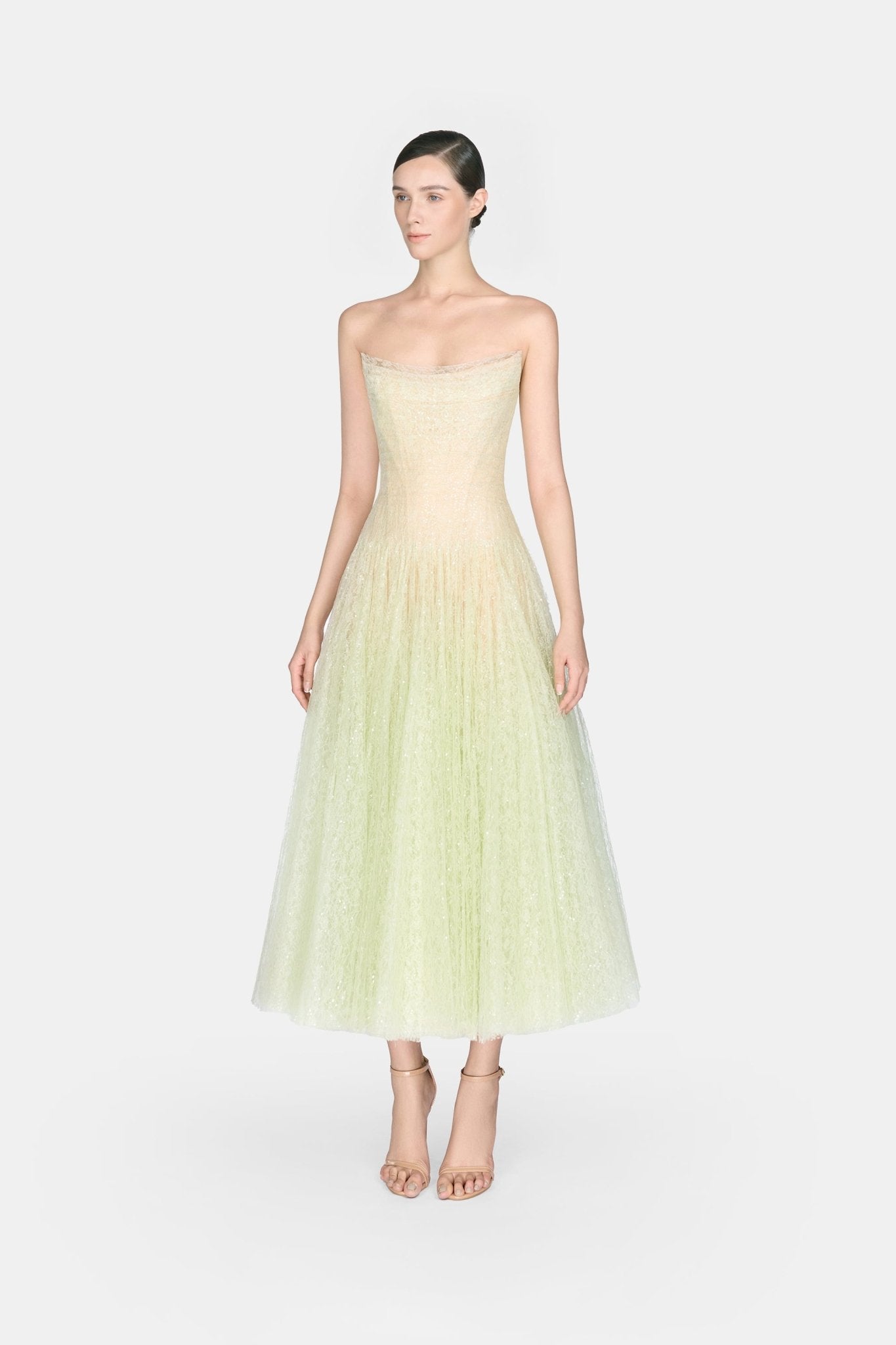 Mint Draped Lace Midi Dress - Montsand