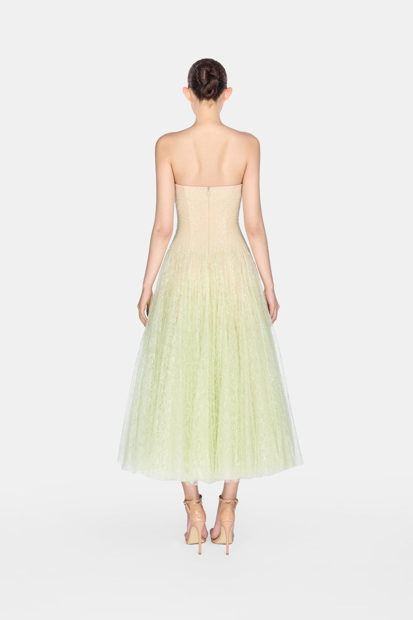 Mint Draped Lace Midi Dress - Montsand