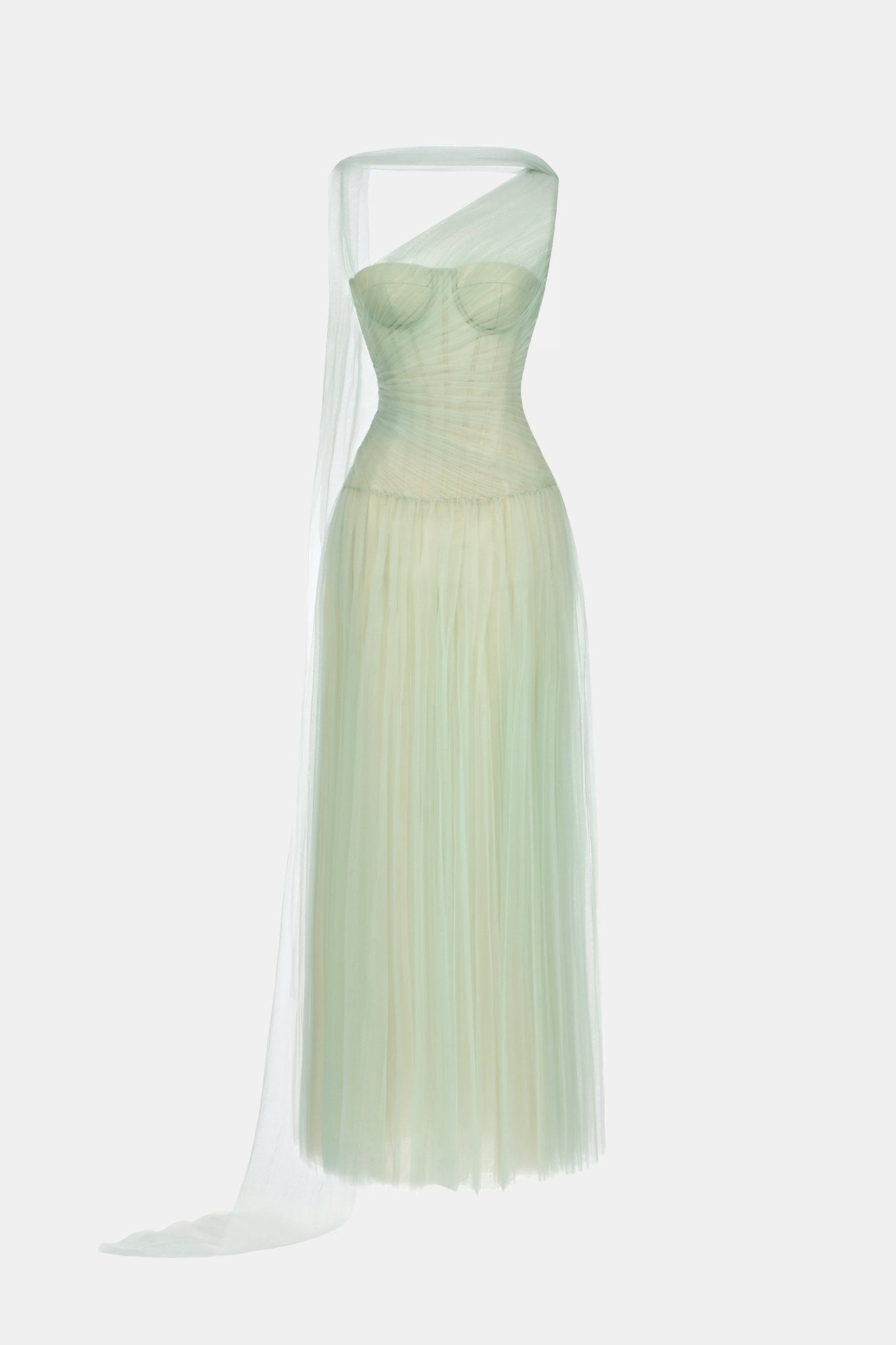 Mint Draped Maxi Dress - Montsand