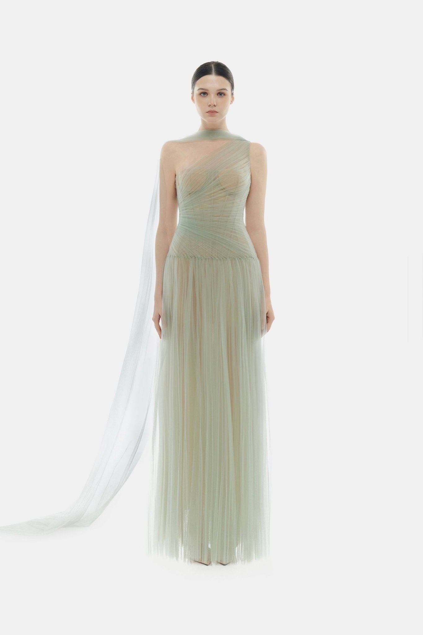 Mint Draped Maxi Dress - Montsand