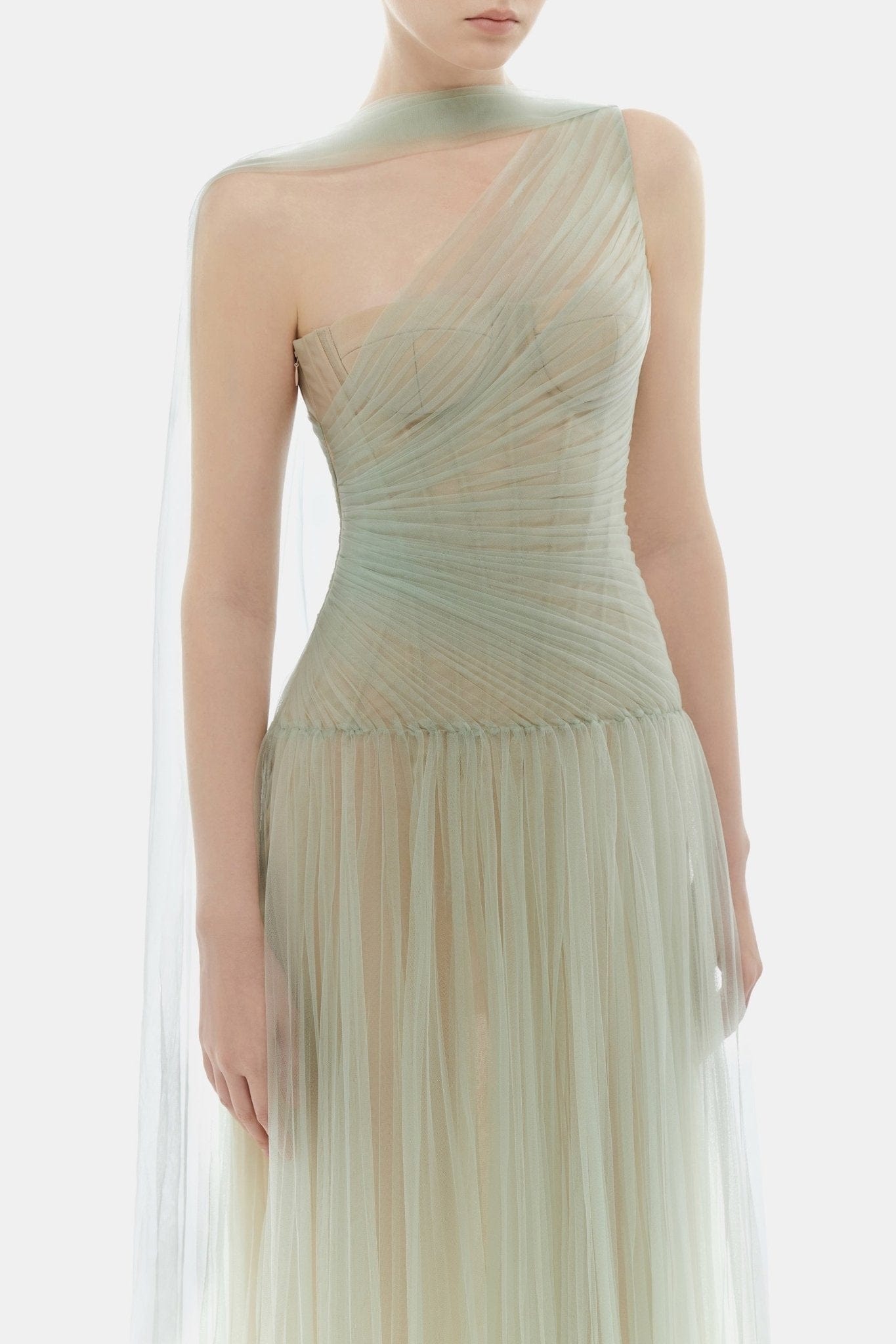 Mint Draped Midi Dress - Montsand