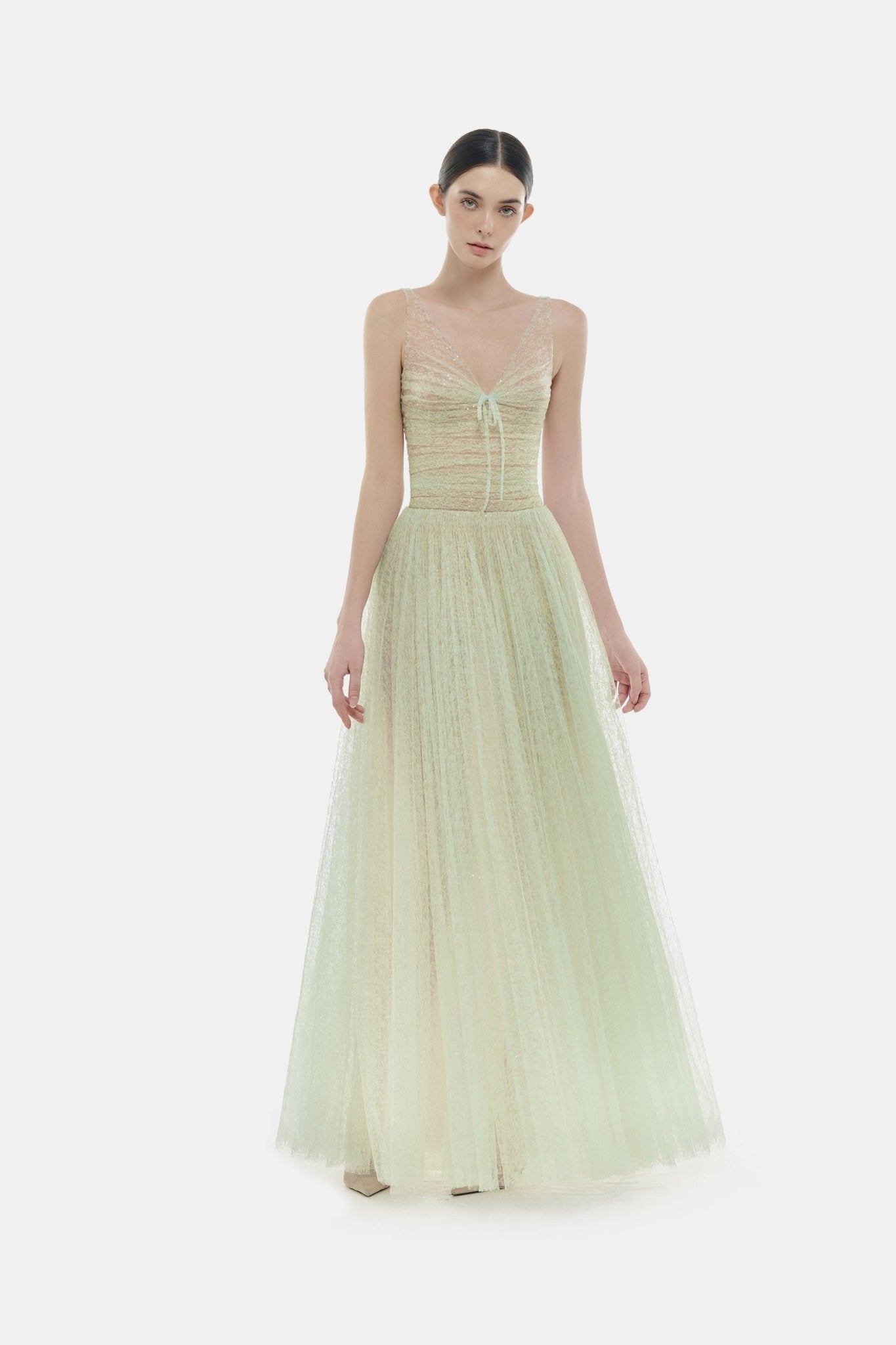 mint maxi dress Mint Drapped Maxi Dress XS