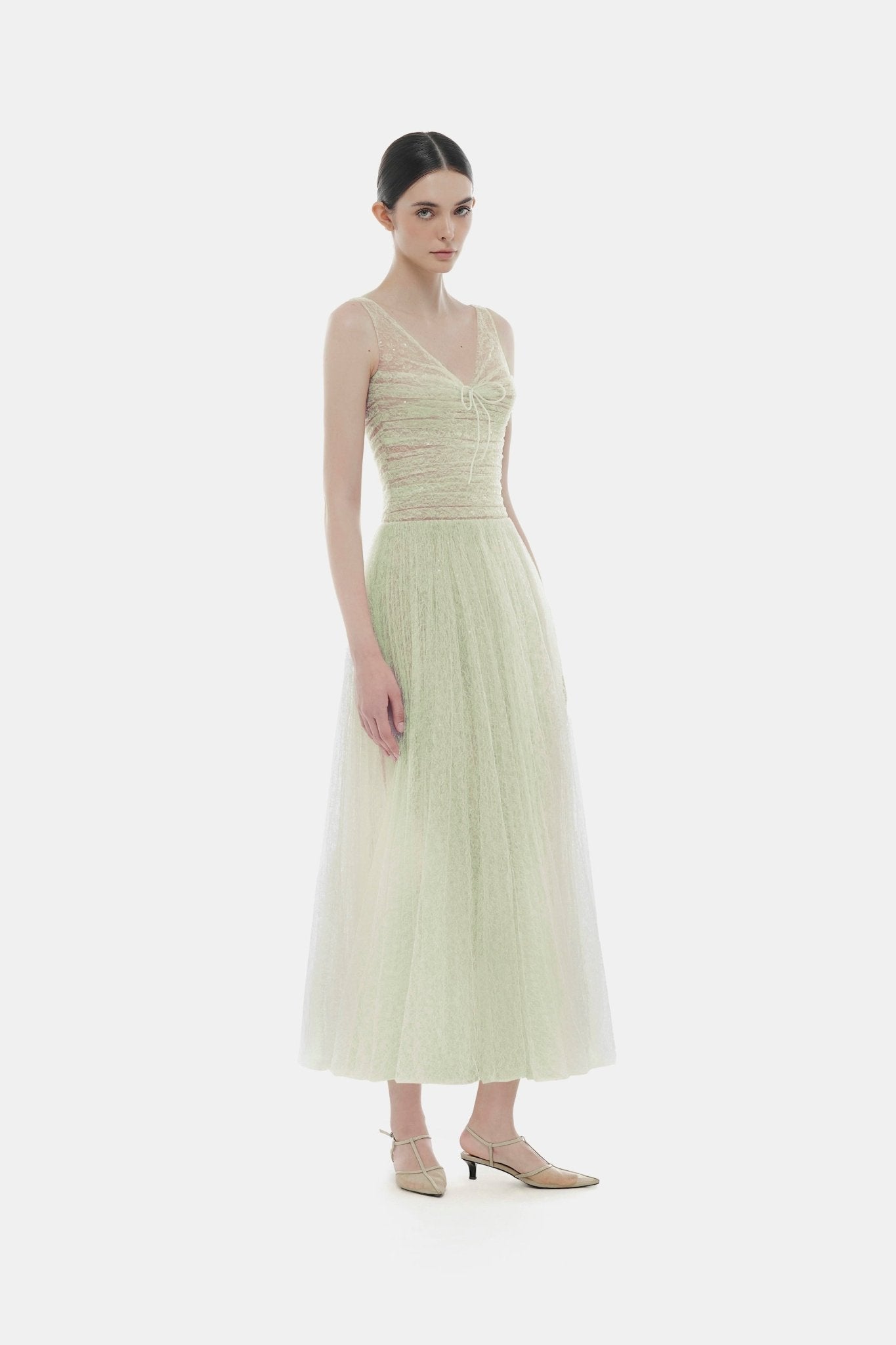 mint midi dress Mint Drapped Midi Dress XS