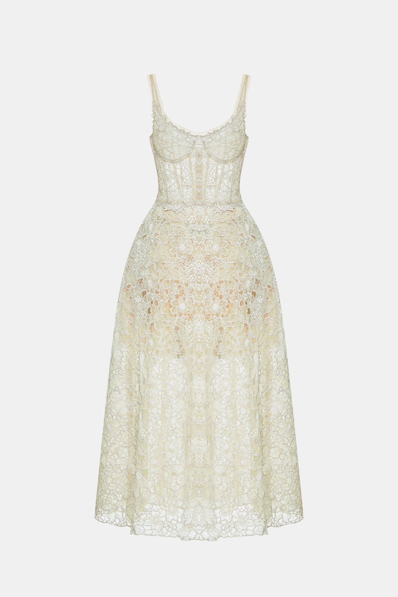 Blue Flower Lace Maxi Dress – Montsand