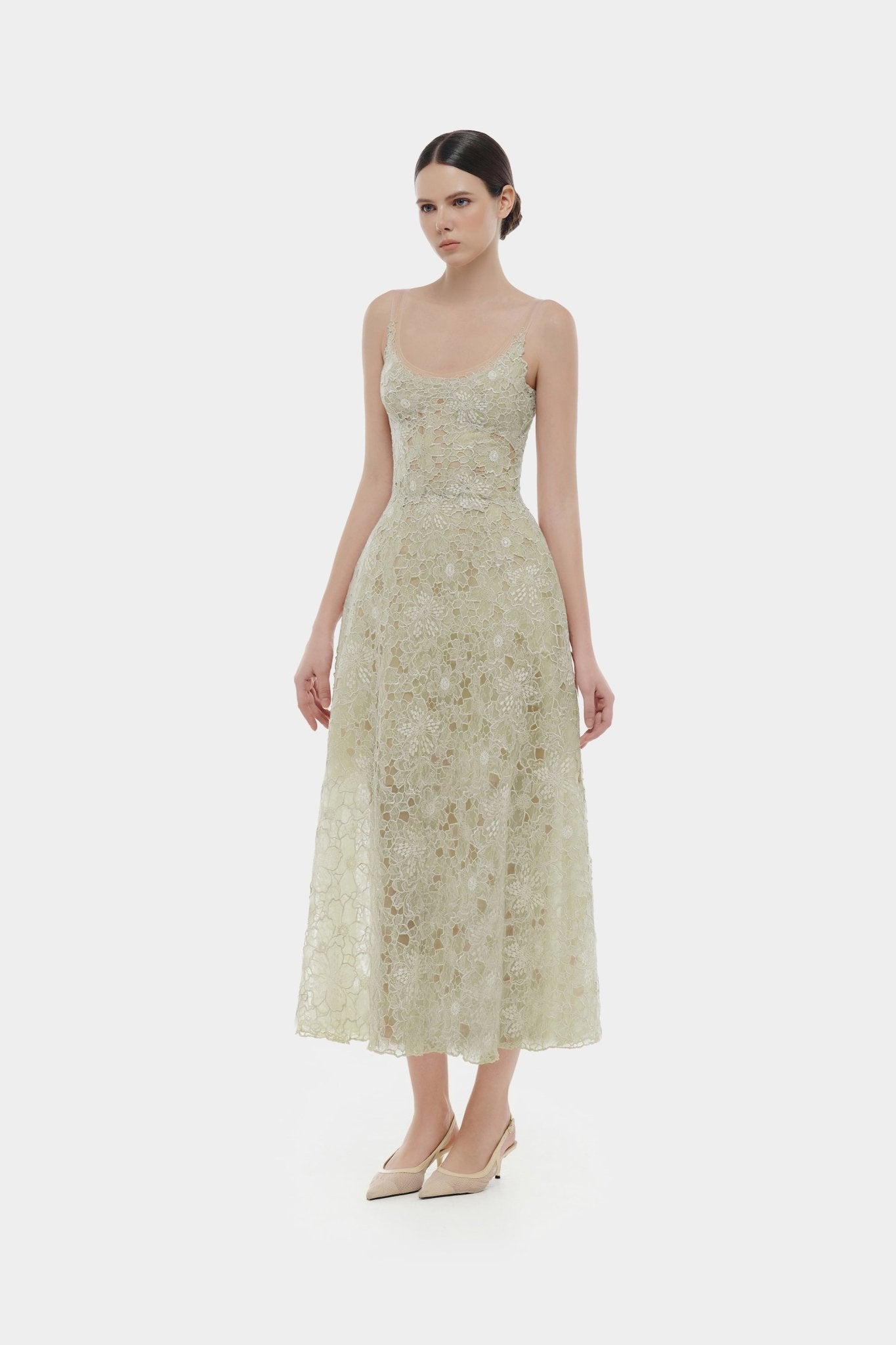 Mint Flower Lace Midi Dress Dresses Montsand