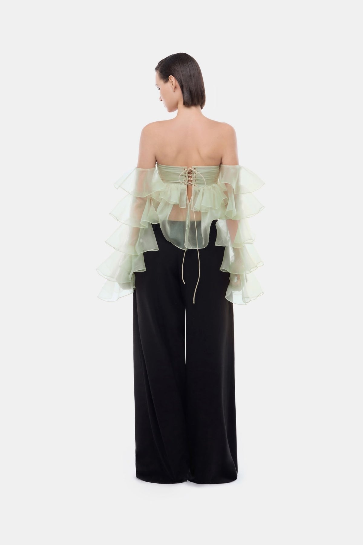 Mint Frill Organza Crop Top - Montsand