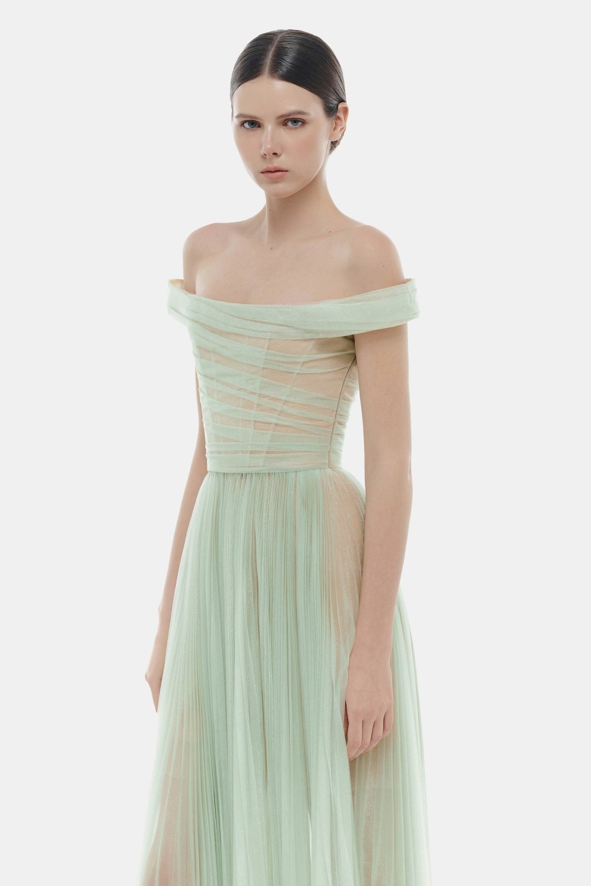 Mint Off-shoulder Maxi Dress - Montsand