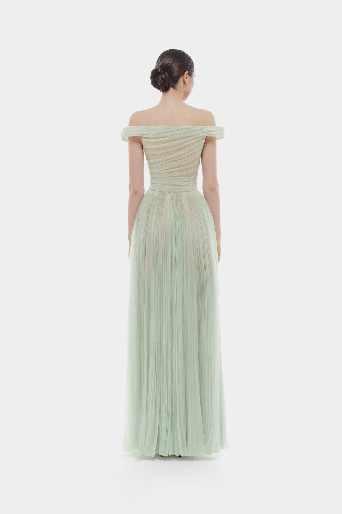 Mint Off - shoulder Maxi Dress - Montsand