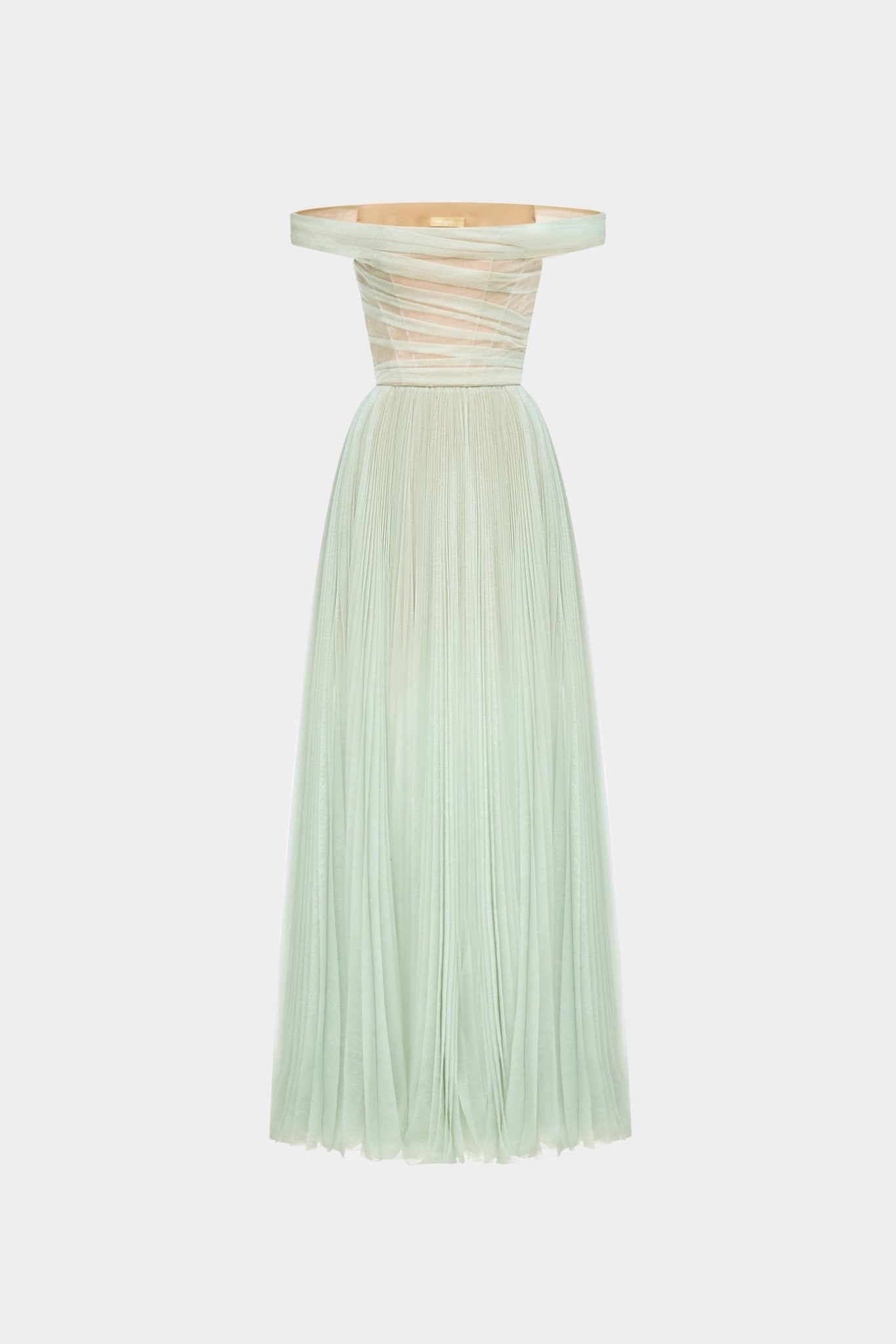 Mint Off - shoulder Maxi Dress - Montsand