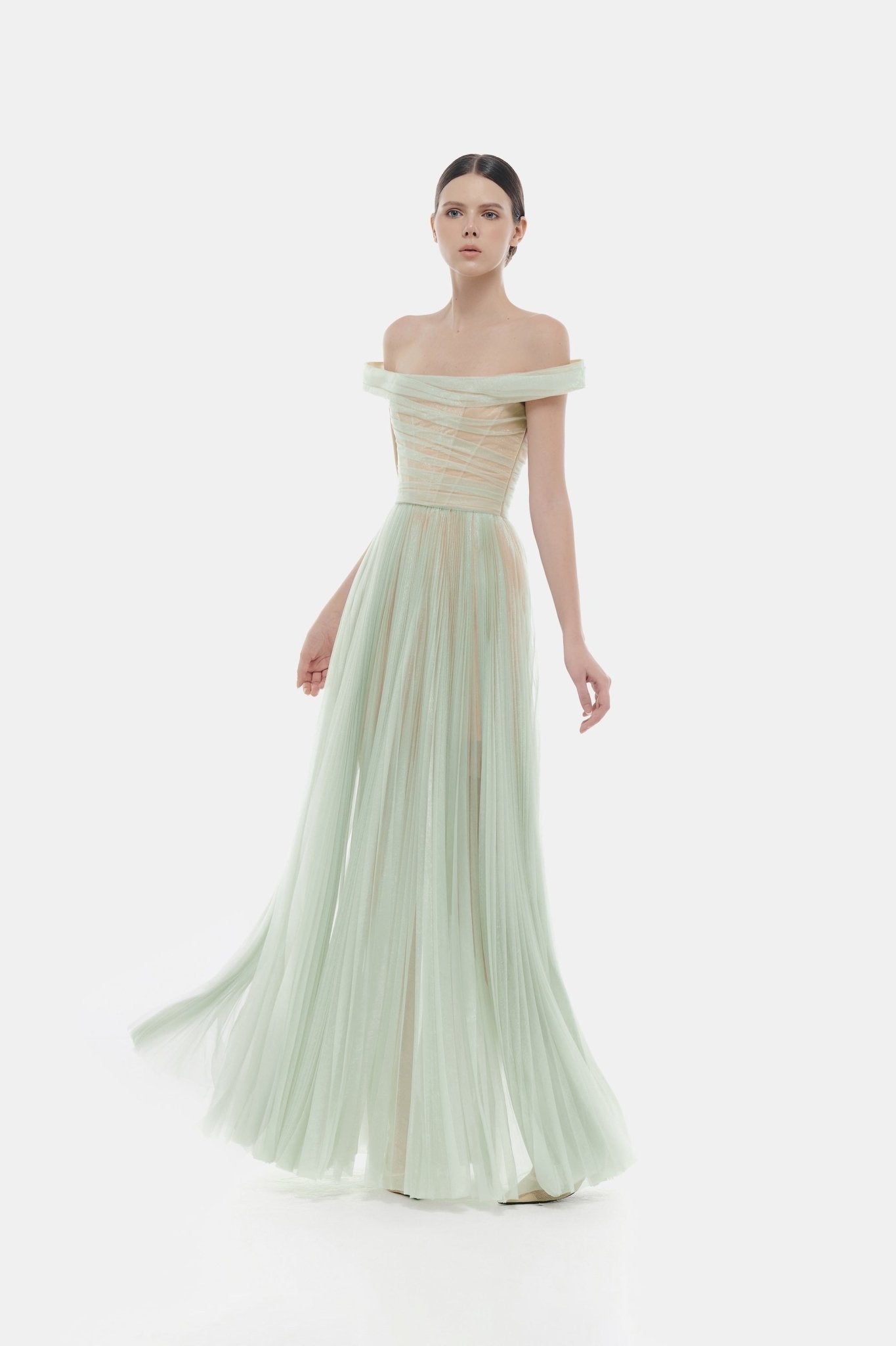 Mint Off-shoulder Maxi Dress Montsand Mint Off-shoulder Maxi Dress Montsand