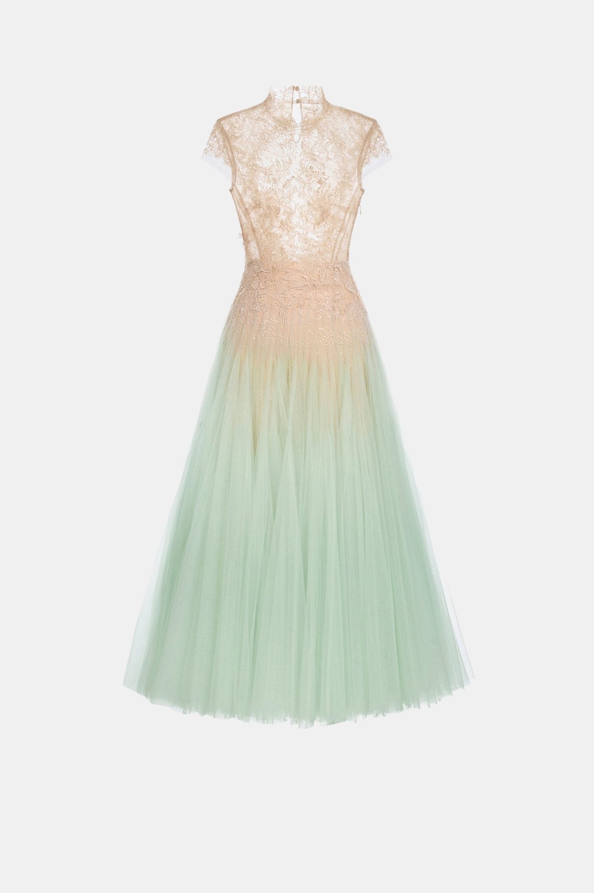 Mint Ombré Cut-Out Lace Dress - Montsand