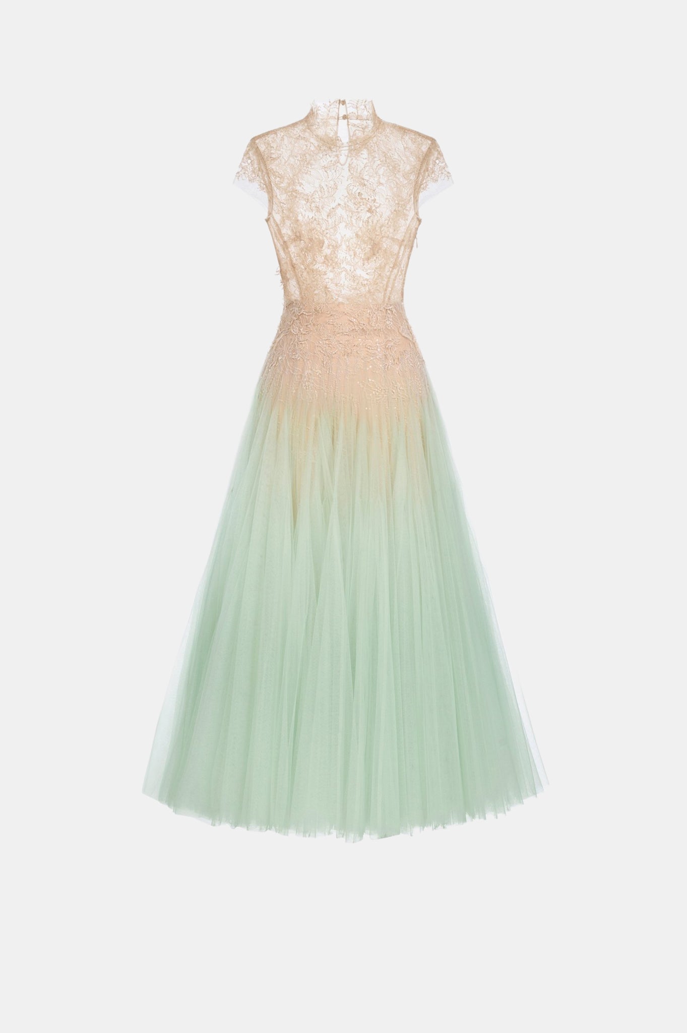 Mint Ombré Cut-Out Lace Dress - Montsand