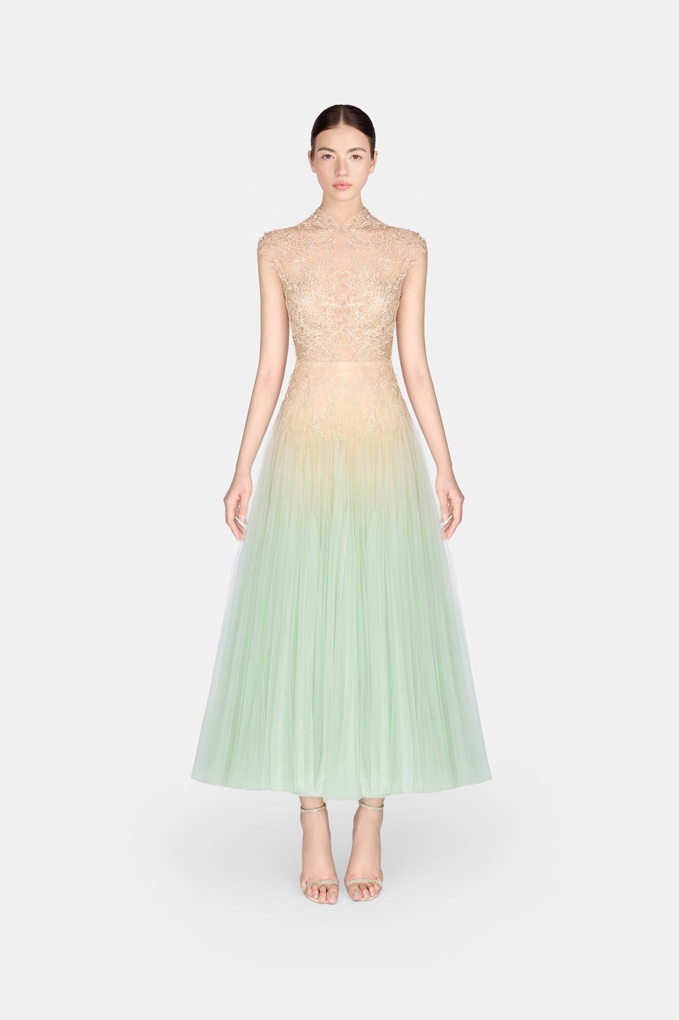 Mint Ombré Cut - Out Lace Dress - Montsand